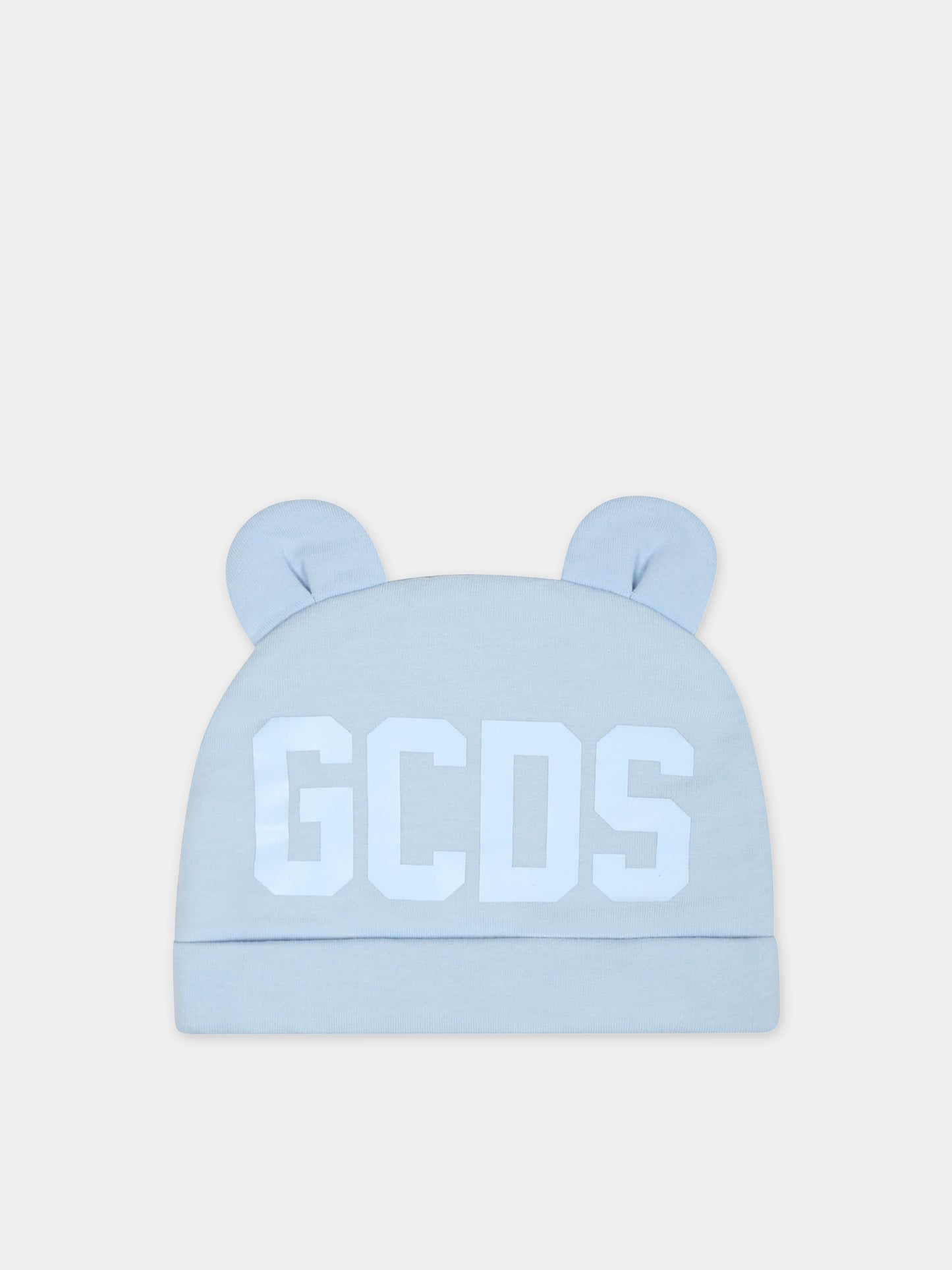 Set celeste per neonato con logo,Gcds Kids,GOY007 LDA26 40069