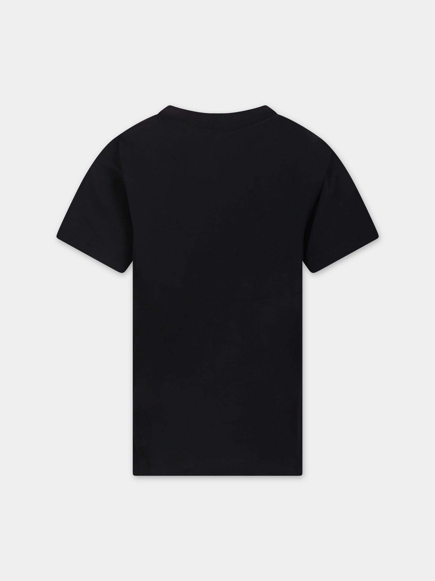 T-shirt nera per bambini con logo,Gcds Kids,DSM00I LAA01 60100