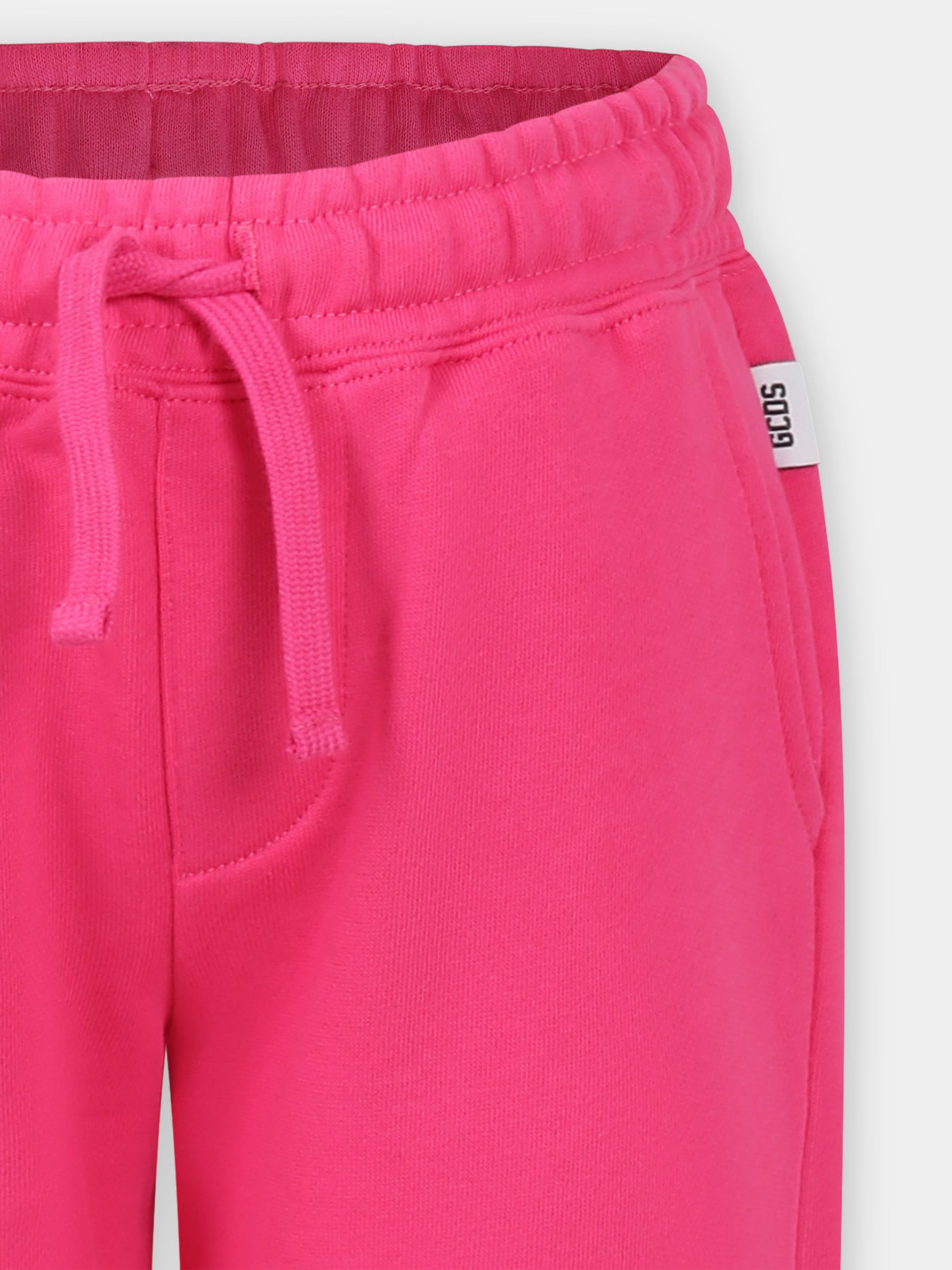 Pantaloni fucsia per bambina con logo,Gcds Kids,DOP003 LCA44 50605