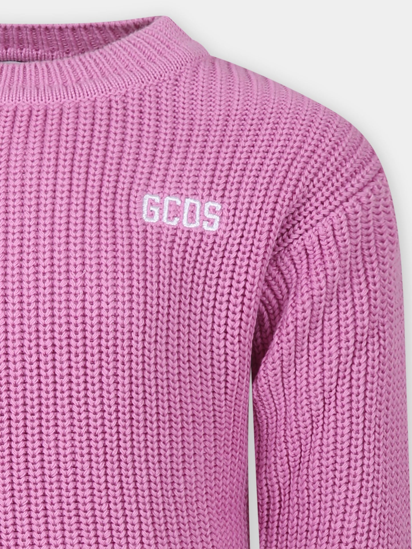 Maglione rosa per bambina con logo,Gcds Kids,DUW00D LHE03 50304