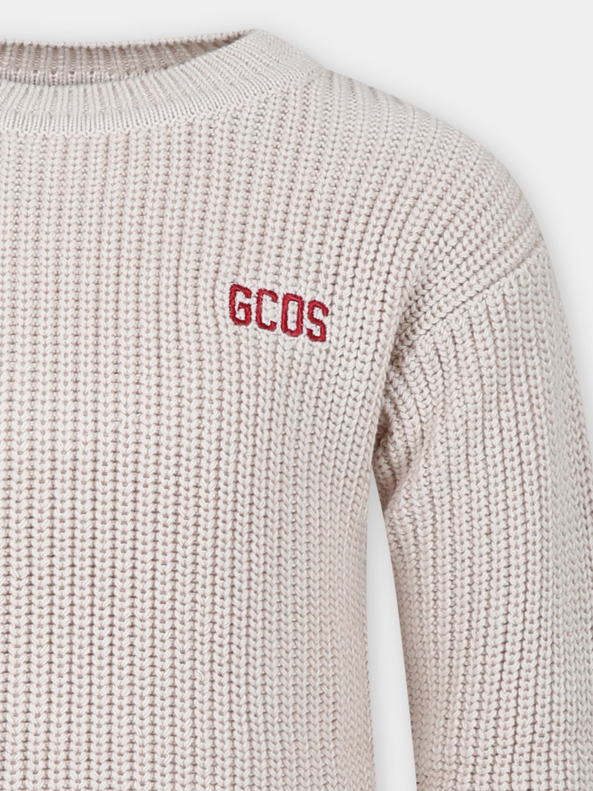 Maglione beige per bambini con logo,Gcds Kids,DUW00D LHE03 20325