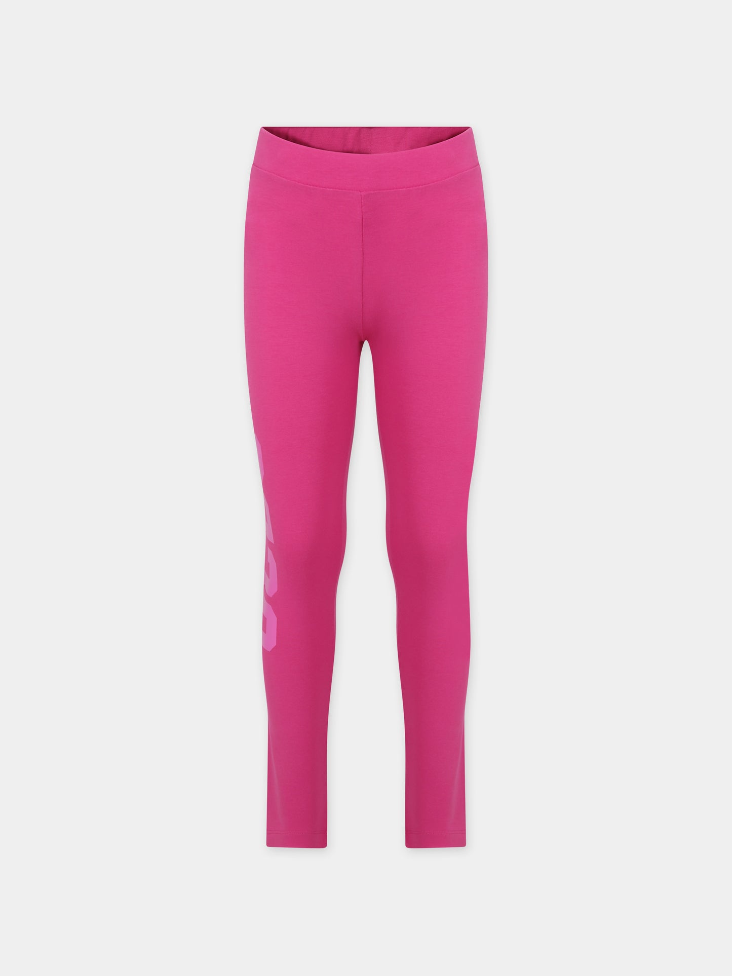 Leggins fucsia per bambina con logo,Gcds Kids,DEP003 LBA11 50605 