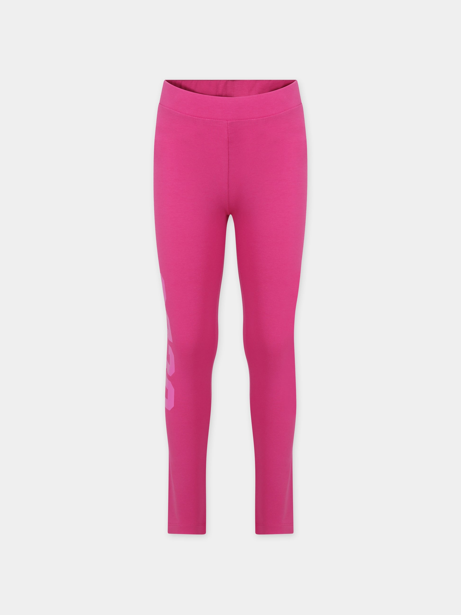 Leggins fucsia per bambina con logo,Gcds Kids,DEP003 LBA11 50605 