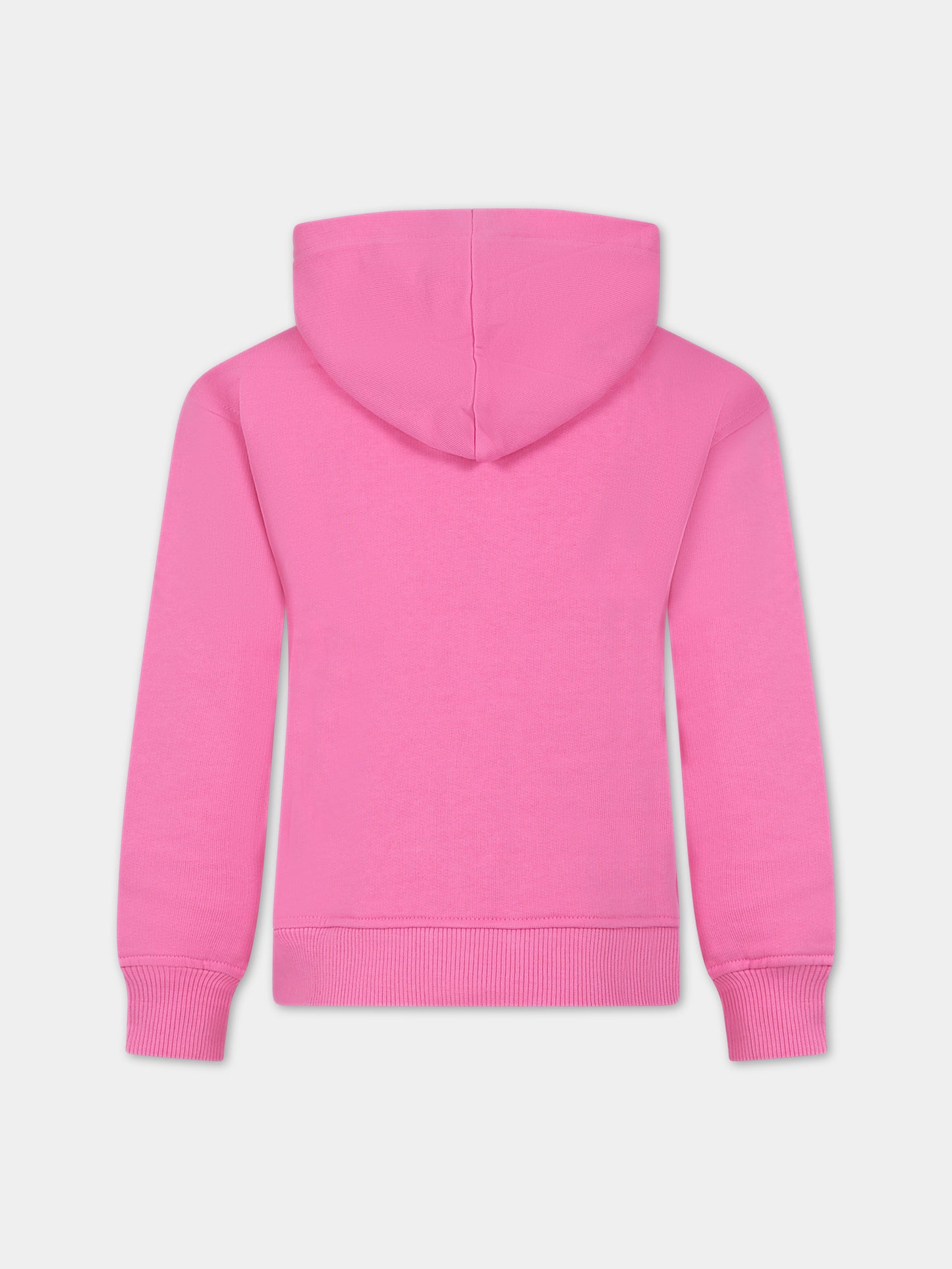 Felpa rosa per bambina con Teddy Bears e logo,Moschino Kids,HUF07I LCA58 52458