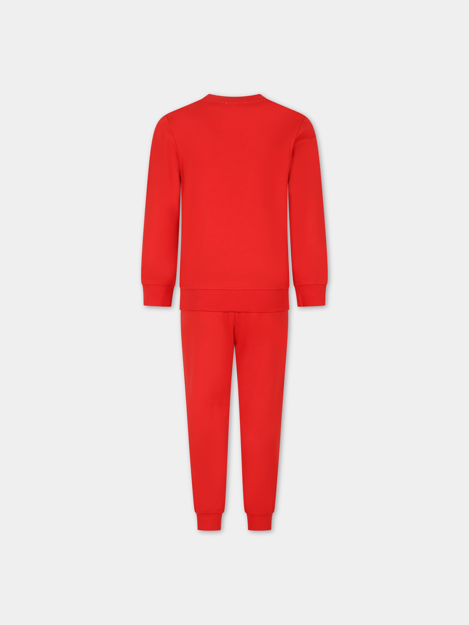 Completo rosso per bambini con Teddy Bears e logo,Moschino Kids,HUK03G LCA40 50109