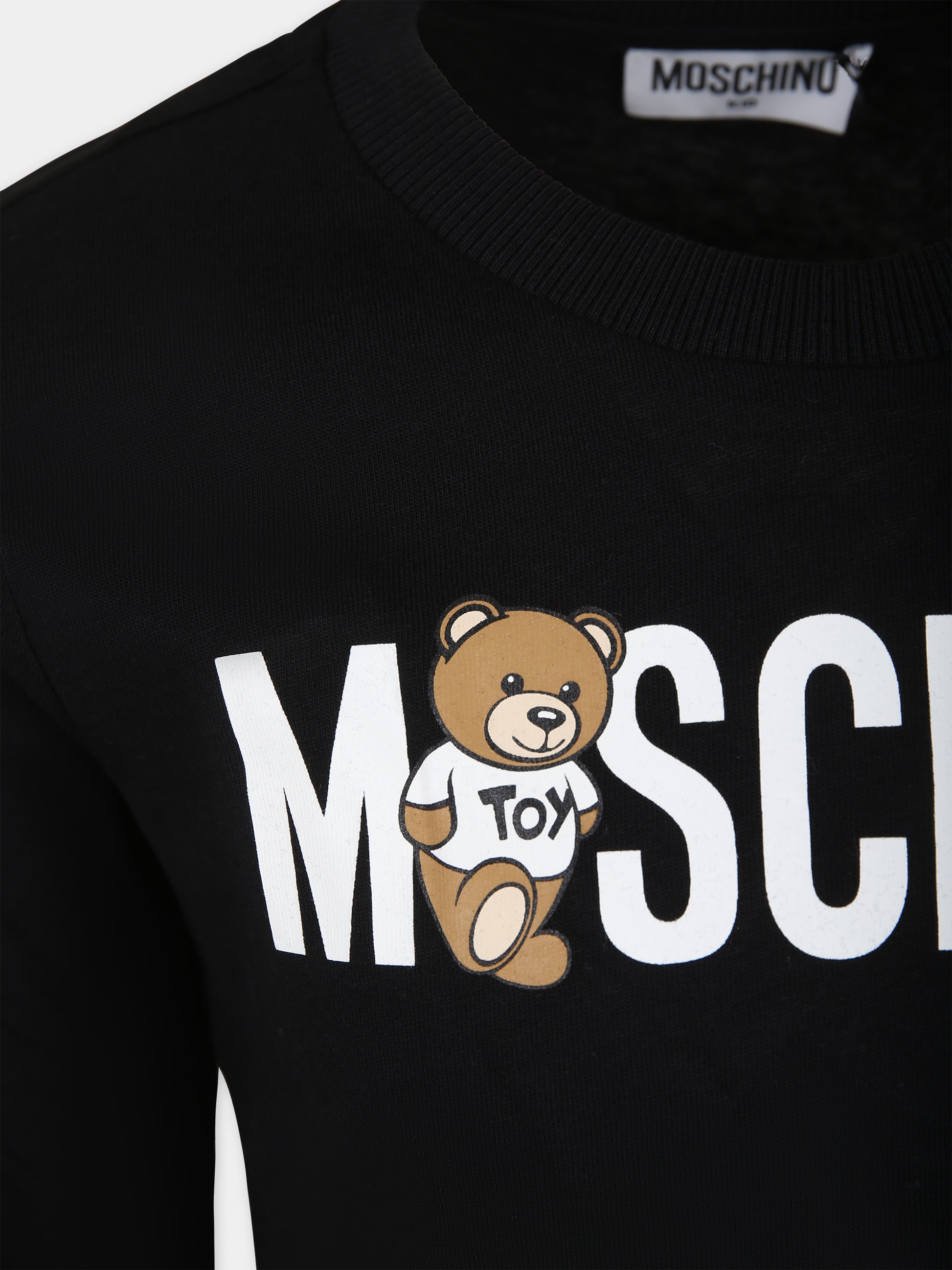 T-shirt nera  per bambina con Teddy Bears,Moschino Kids,HUO00R LAA20 60100