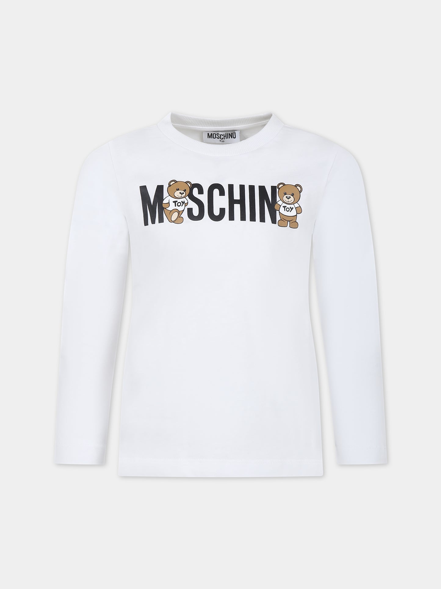 T-shirt bianca per bambina con Teddy Bears,Moschino Kids,HUO00R LAA20 10101