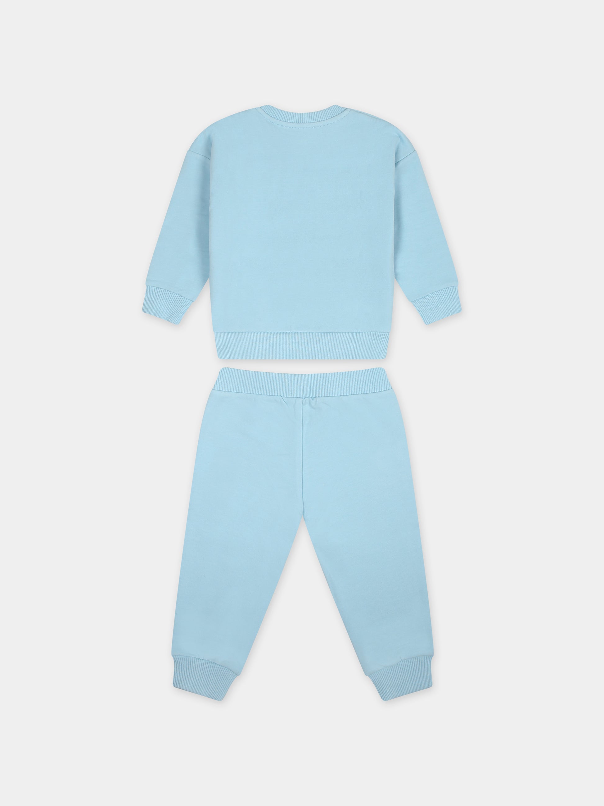 Completo celeste per neonata con teddy bear,Moschino Kids,MMK039 LDA17 40304