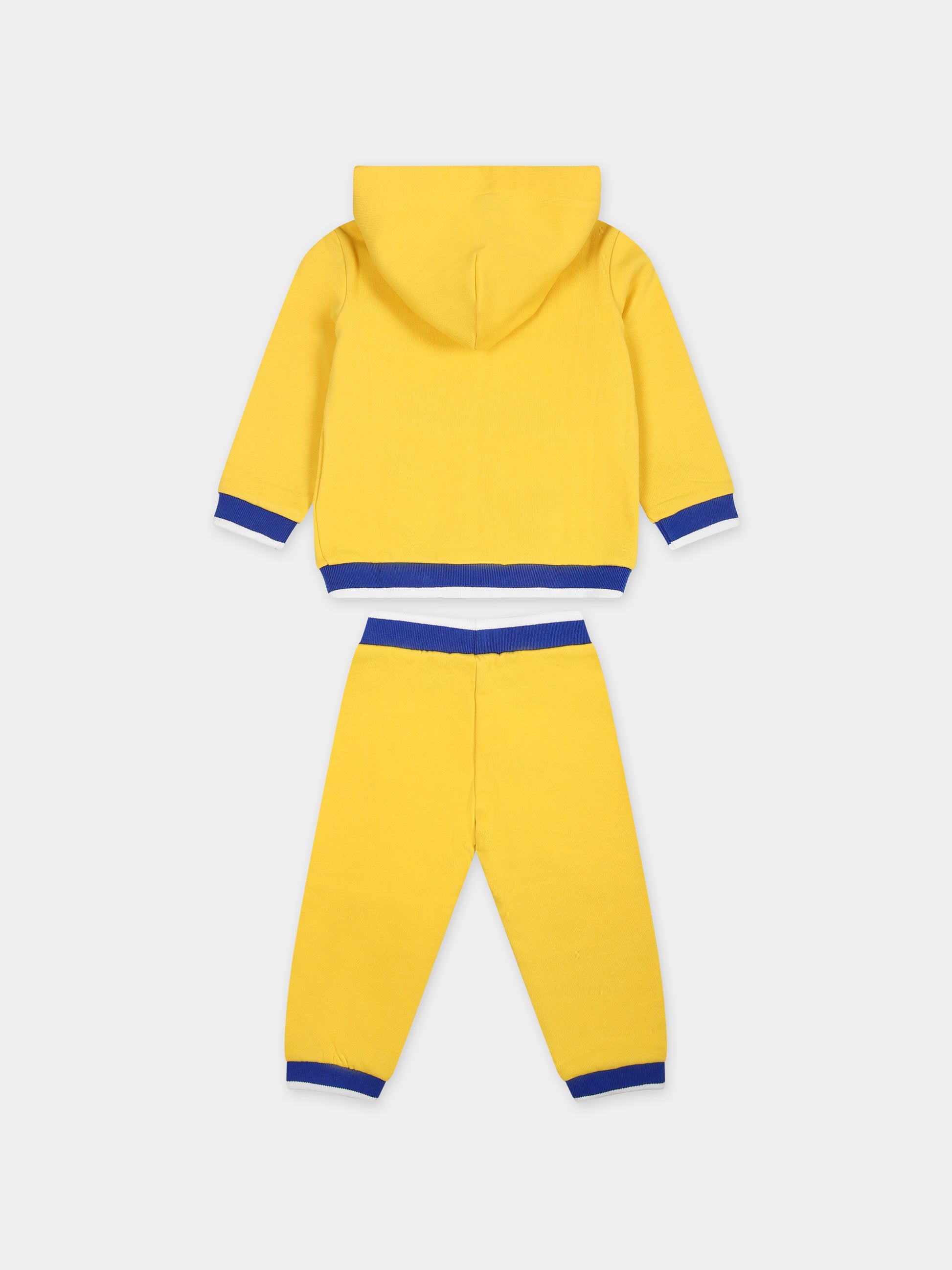 Completo giallo per neonato con Teddy Bear e logo,Moschino Kids,MUK04J LCA15 50082