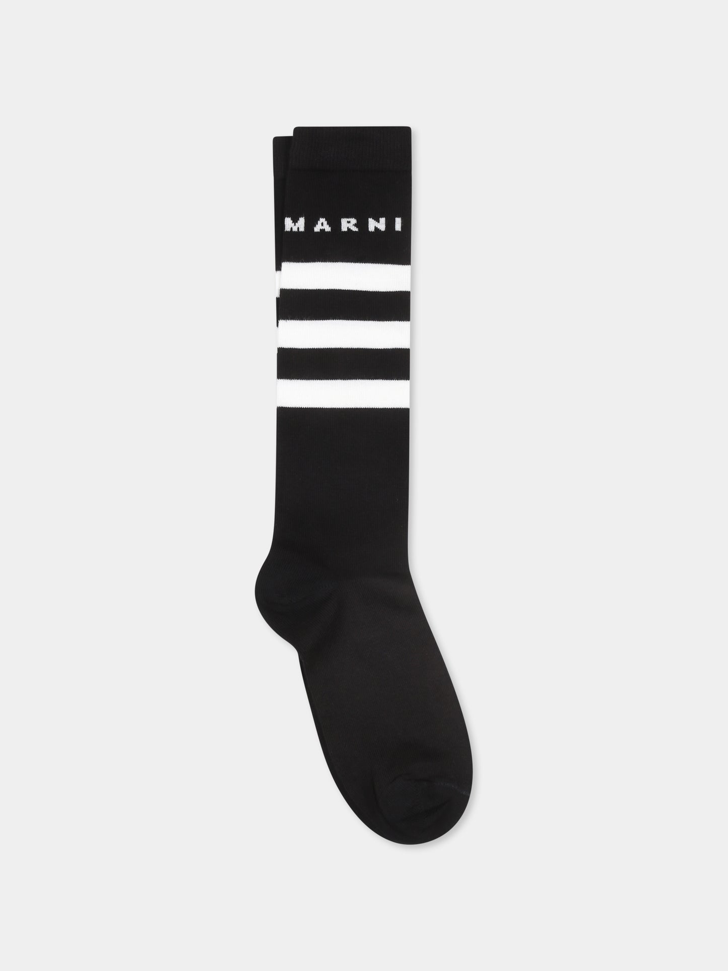 Calze nere per bambini con logo,Marni Kids,M01242 M00RB MZ32U 0M900