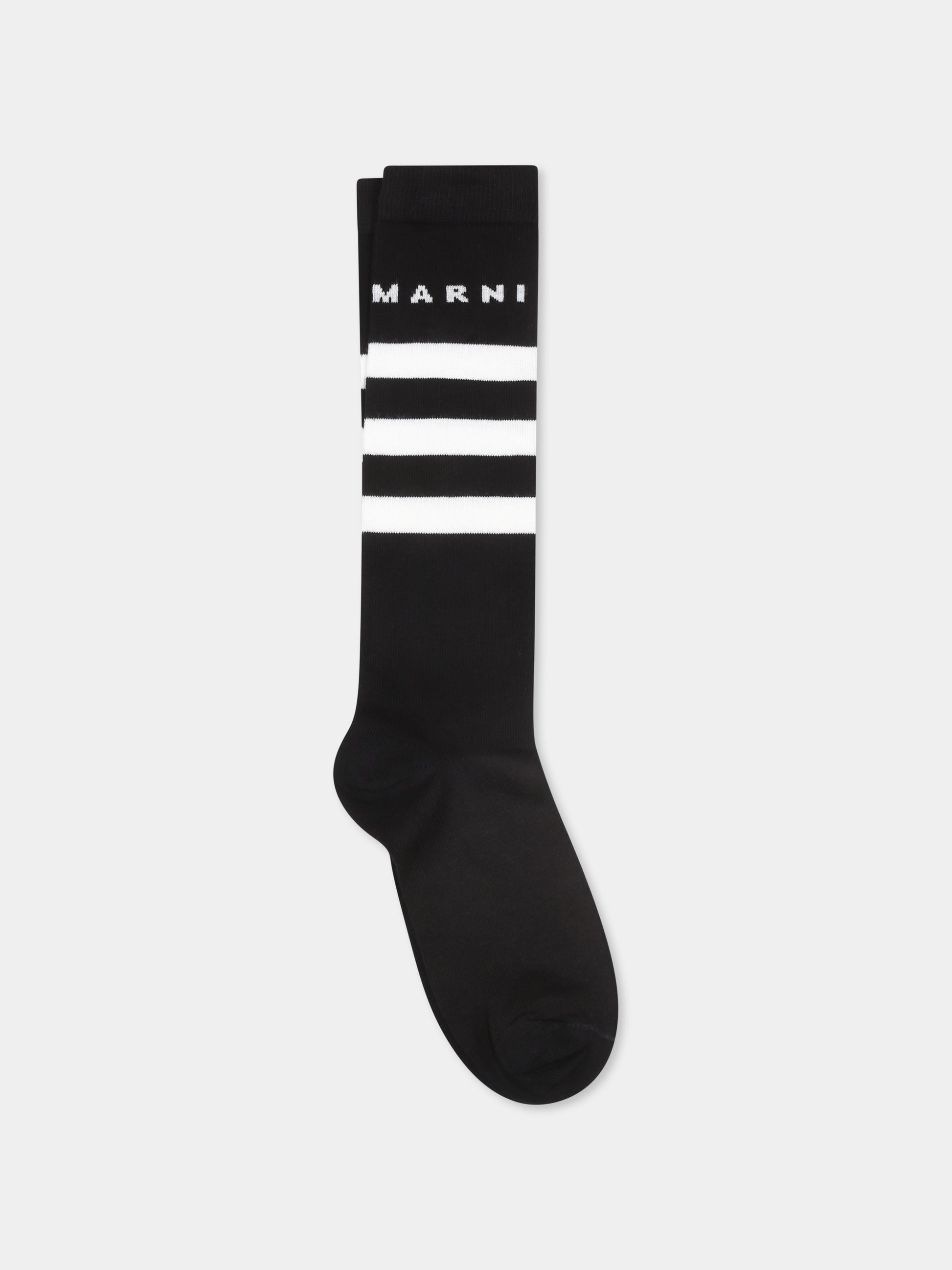 Calze nere per bambini con logo,Marni Kids,M01242 M00RB MZ32U 0M900