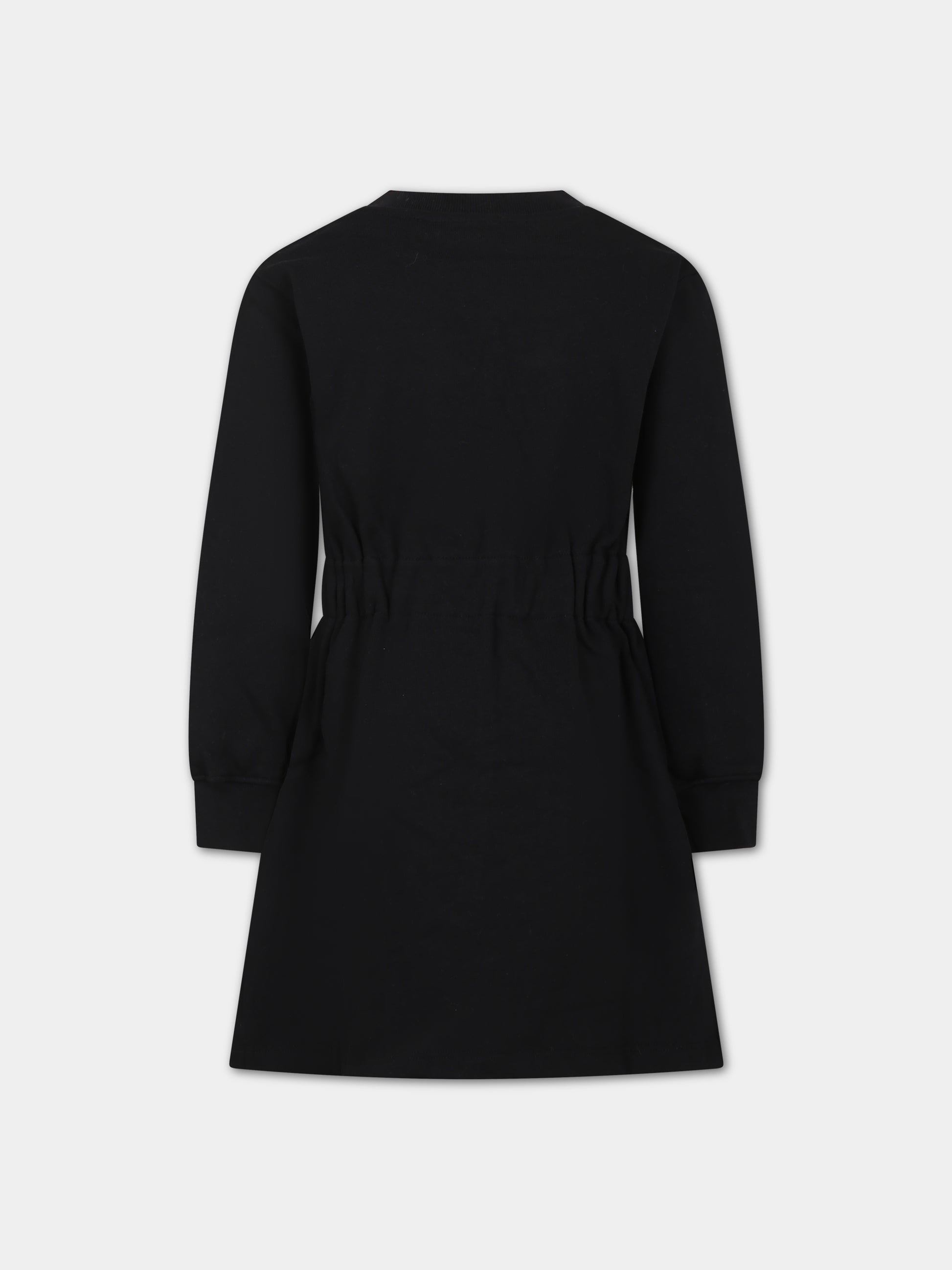 Vestito nero per bambina con logo,Msgm Kids,F3MSJGDR031 110