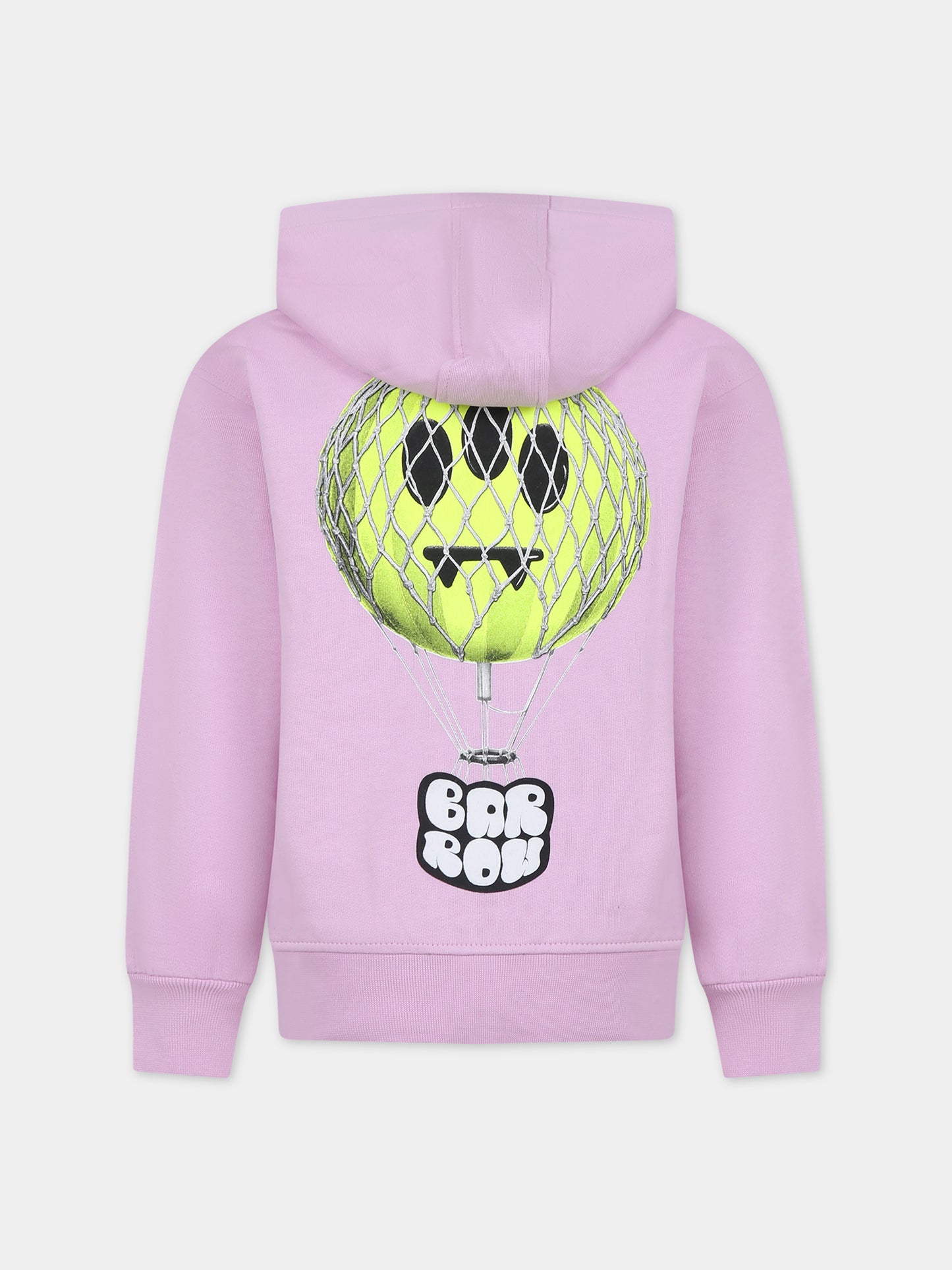 Felpa rosa per bambina con logo e stampa,Barrow,F3BKJUHS071 BW014