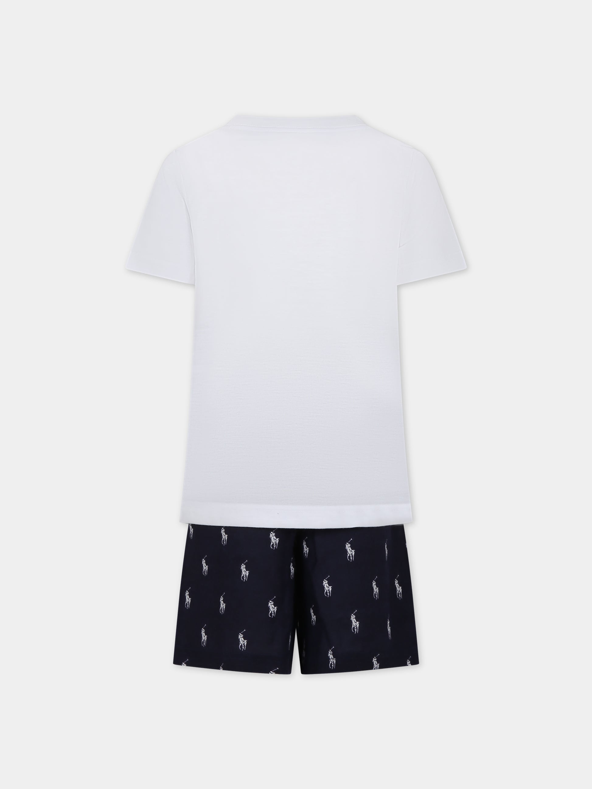 Pigiama bianco per bambino con logo,Ralph Lauren Kids,9P0109 BCV