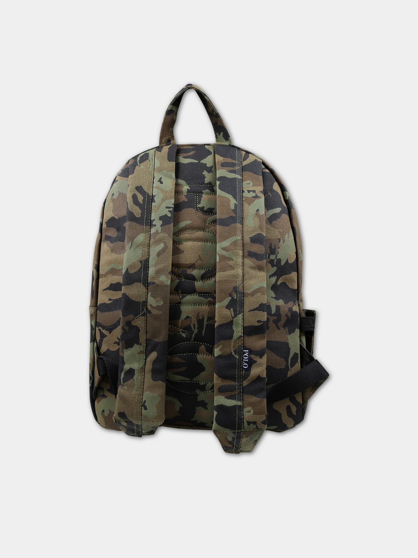 Zaino verde per bambini con fantasia militare,Ralph Lauren Kids,9AR071 650