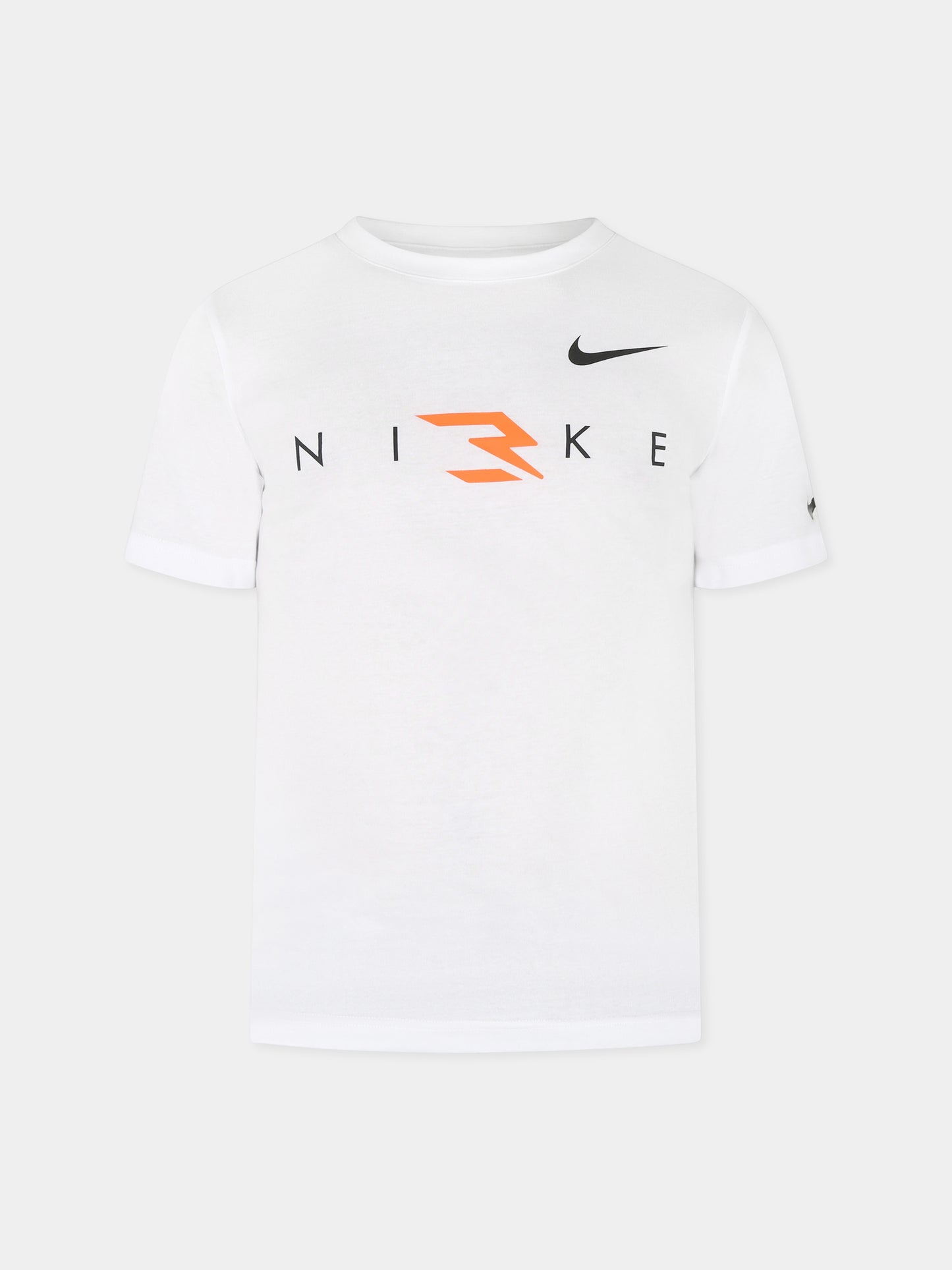 T-shirt blanc pour garçon avec logo