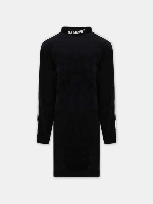 Vestito nero per bambina con logo,Barrow,F3BKJGDR053 110