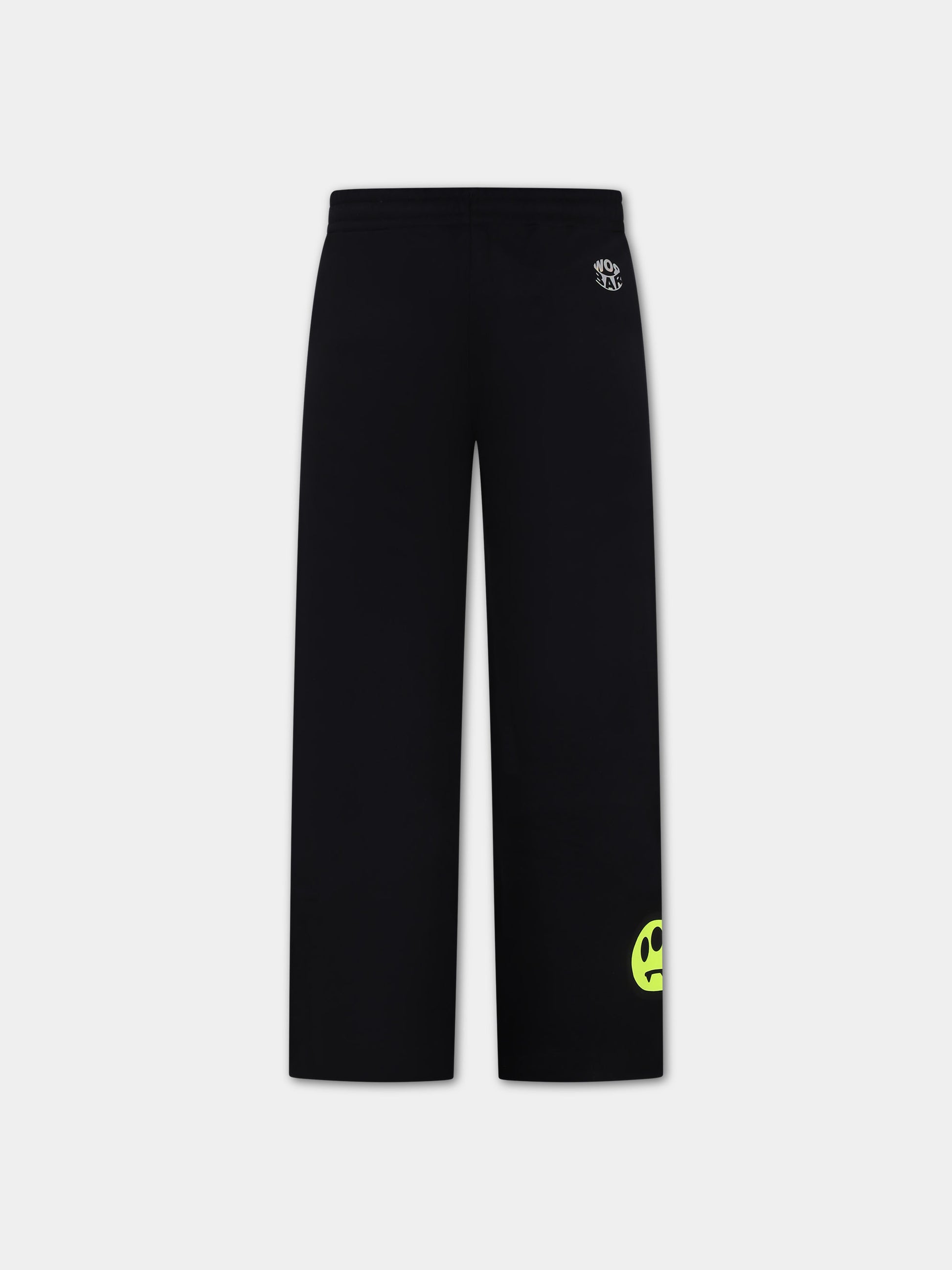 Pantaloni neri per bambina con logo e smile,Barrow,F3BKJGFP098 110