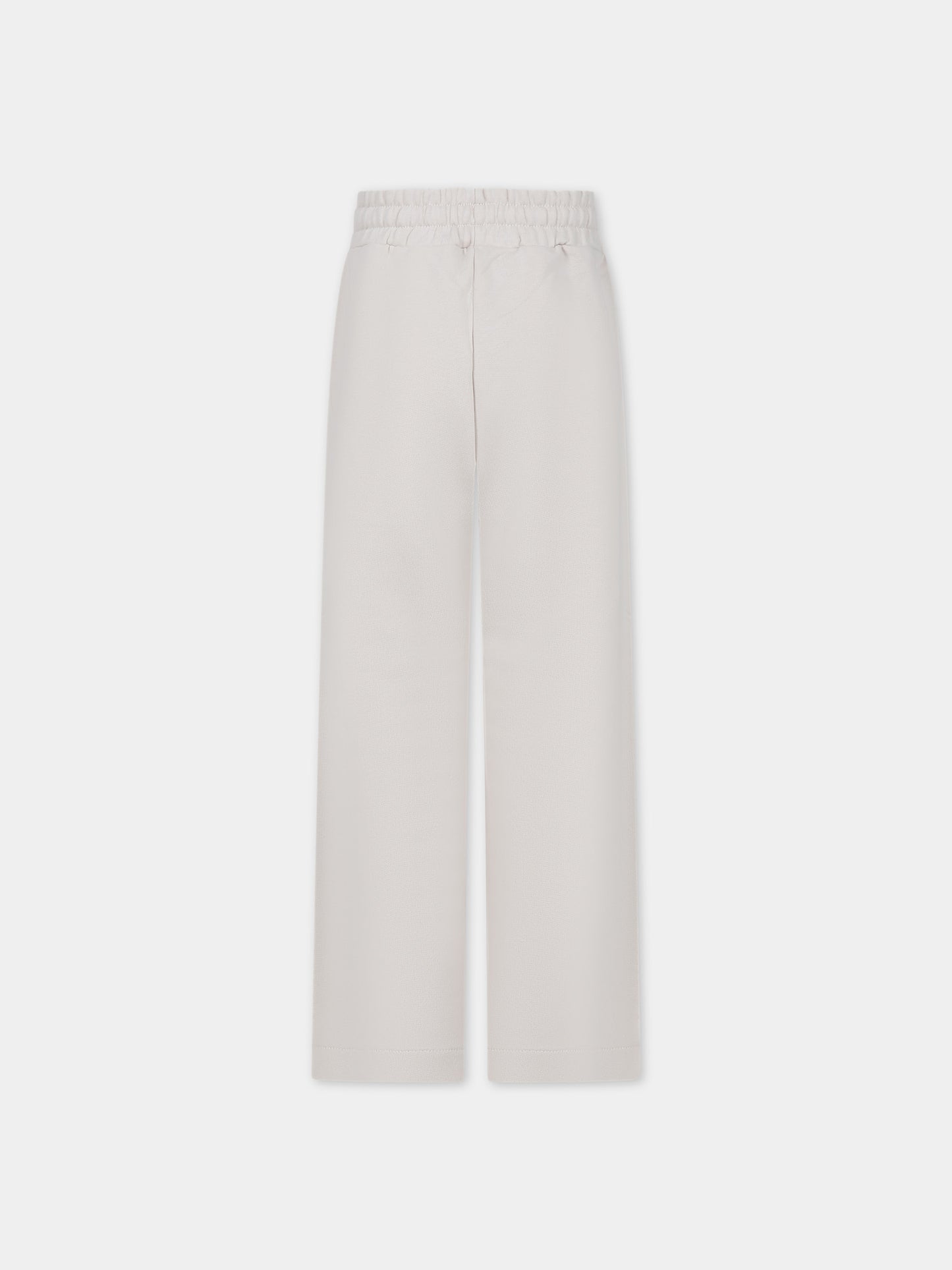 Pantaloni avorio per bambina con logo,Barrow,F3BKJGFP107 BW009