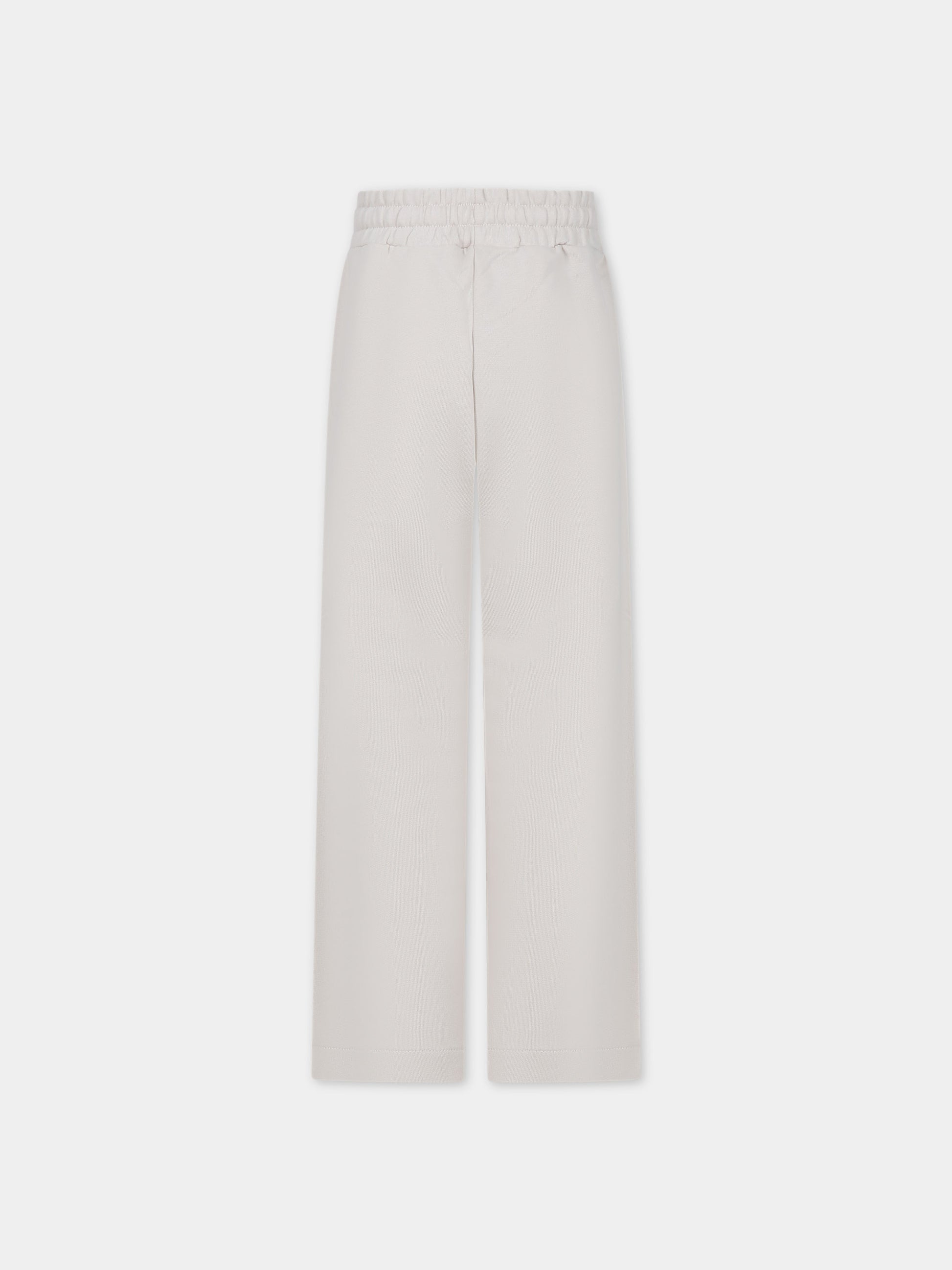 Pantaloni avorio per bambina con logo,Barrow,F3BKJGFP107 BW009