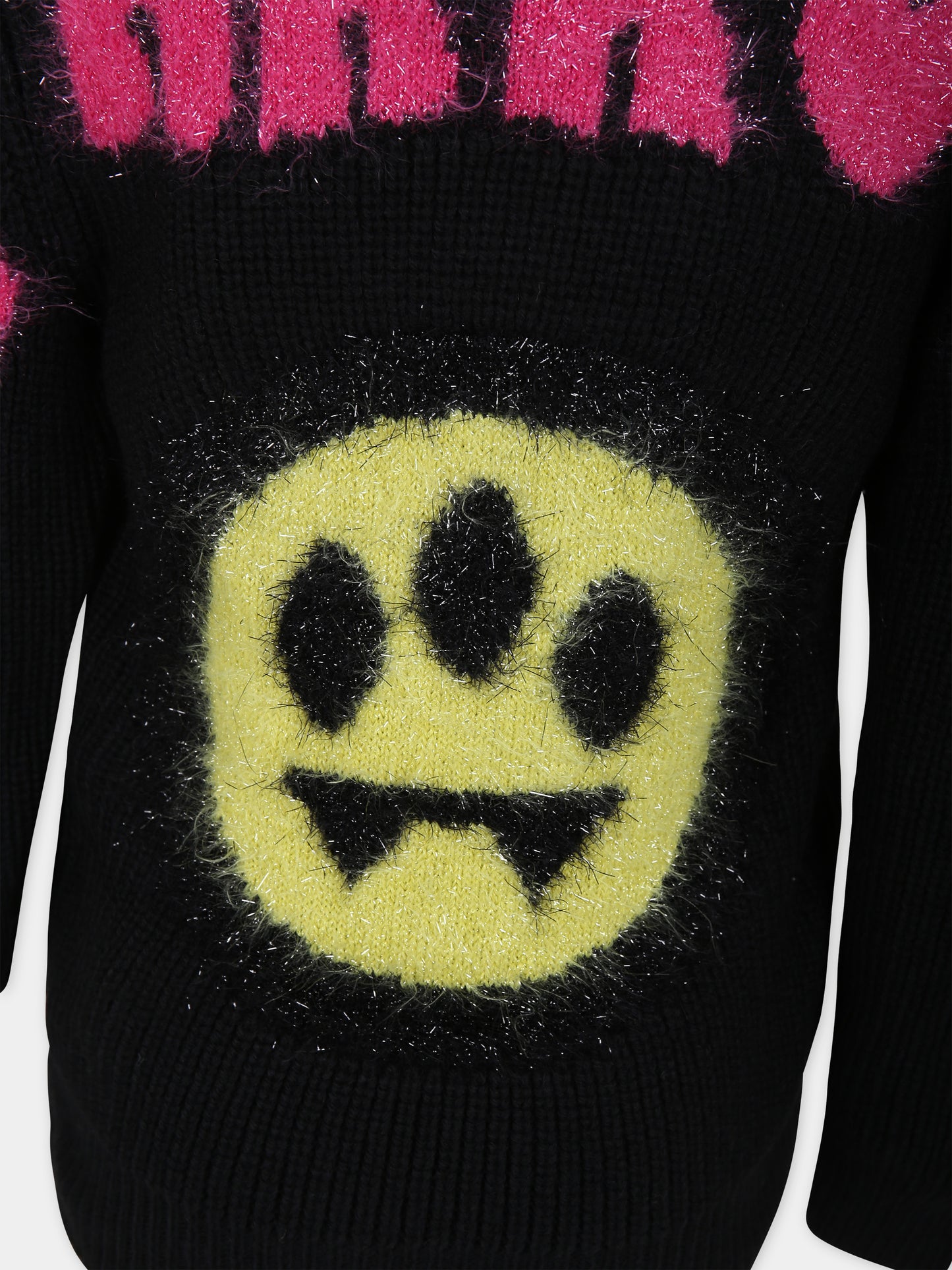 Maglione nero per bambina con iconico smile e logo,Barrow,F3BKJGJP059 110