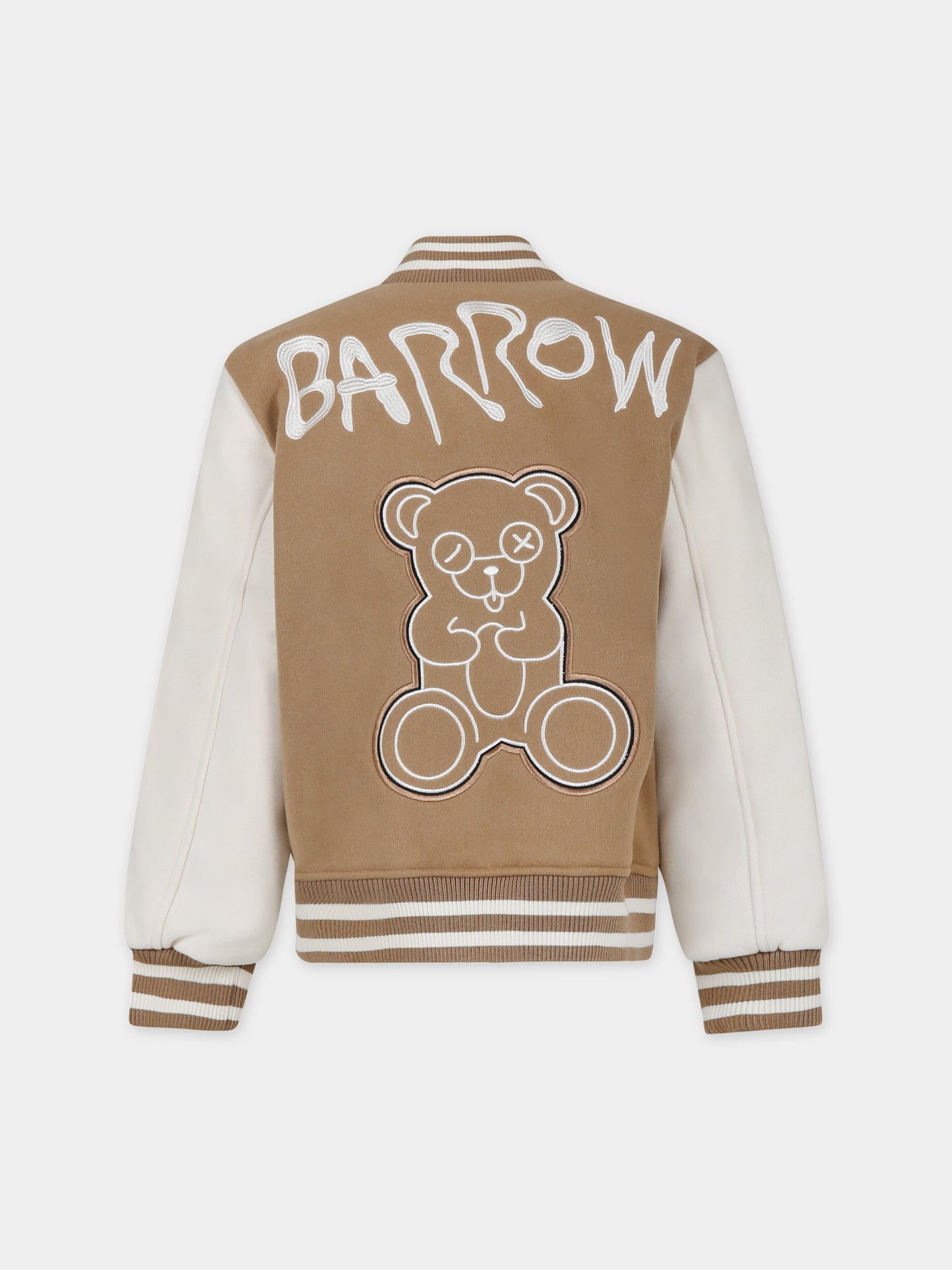 Bomber beige per bambini con logo,Barrow,F3BKJUBO034 BW016