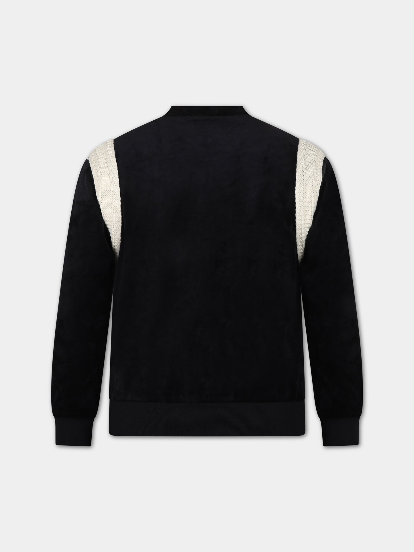 Felpa nera per bambina con ricamo,Barrow,F3BKJUBO054 110