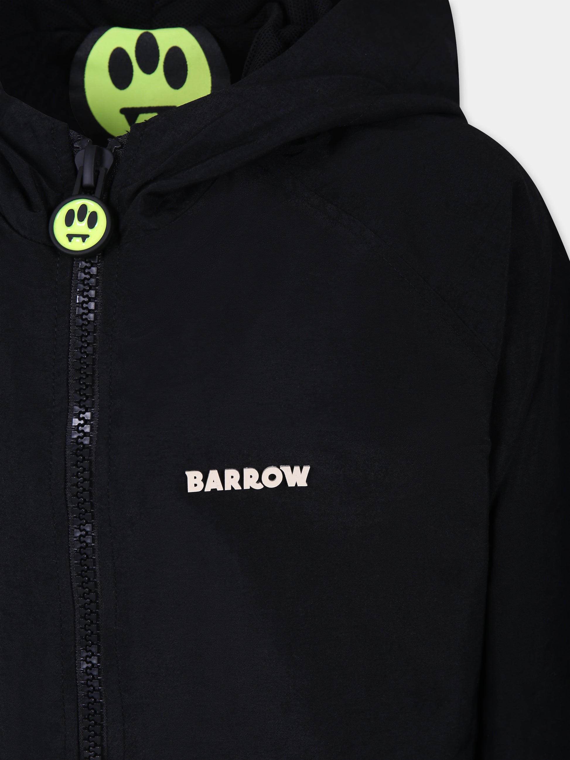 Giacca a vento nera per bambini con logo,Barrow,F3BKJUJK065 110