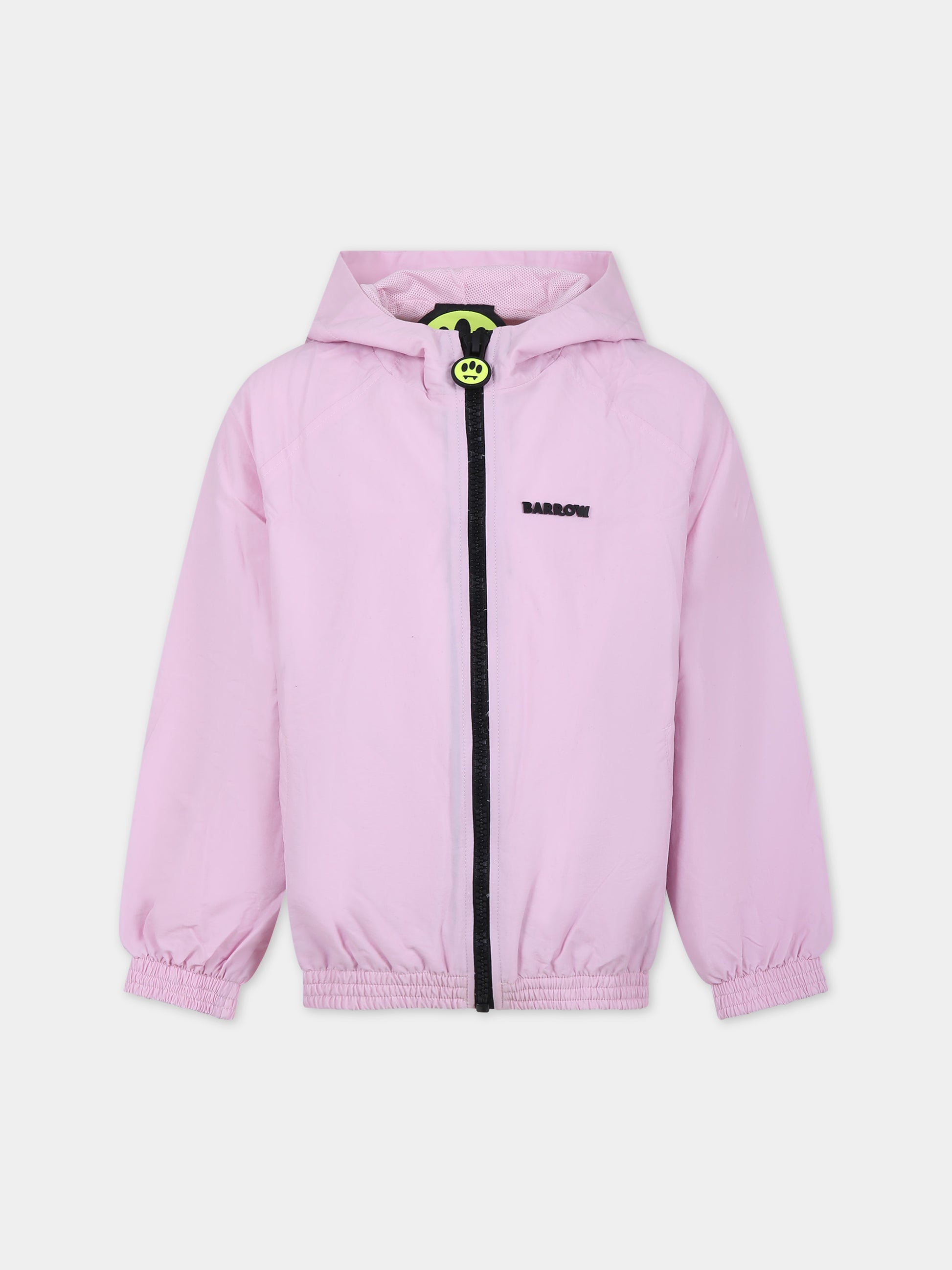 Giacca a vento rosa per bambina con logo,Barrow,F3BKJUJK065 BW014