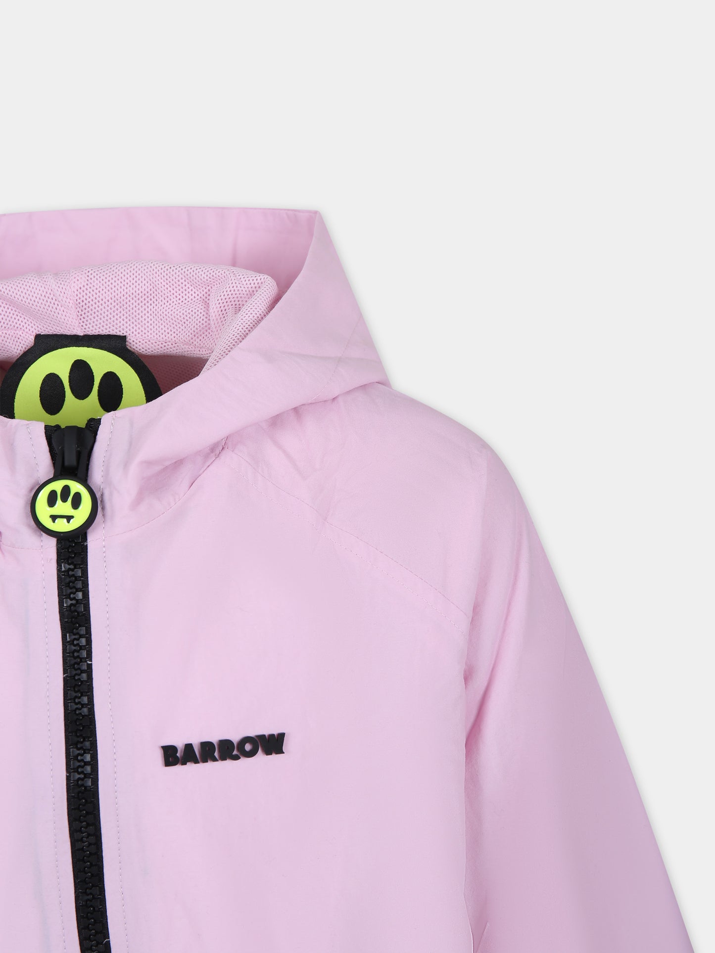 Giacca a vento rosa per bambina con logo,Barrow,F3BKJUJK065 BW014
