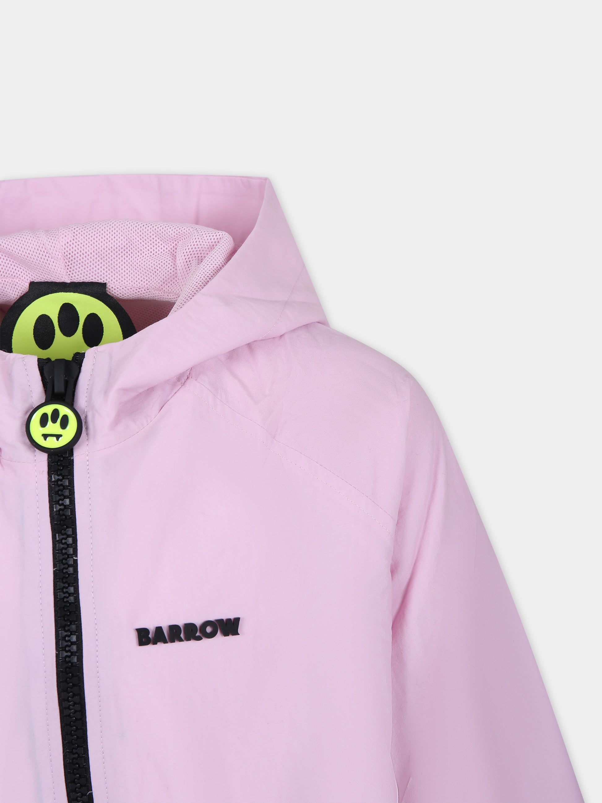 Giacca a vento rosa per bambina con logo,Barrow,F3BKJUJK065 BW014