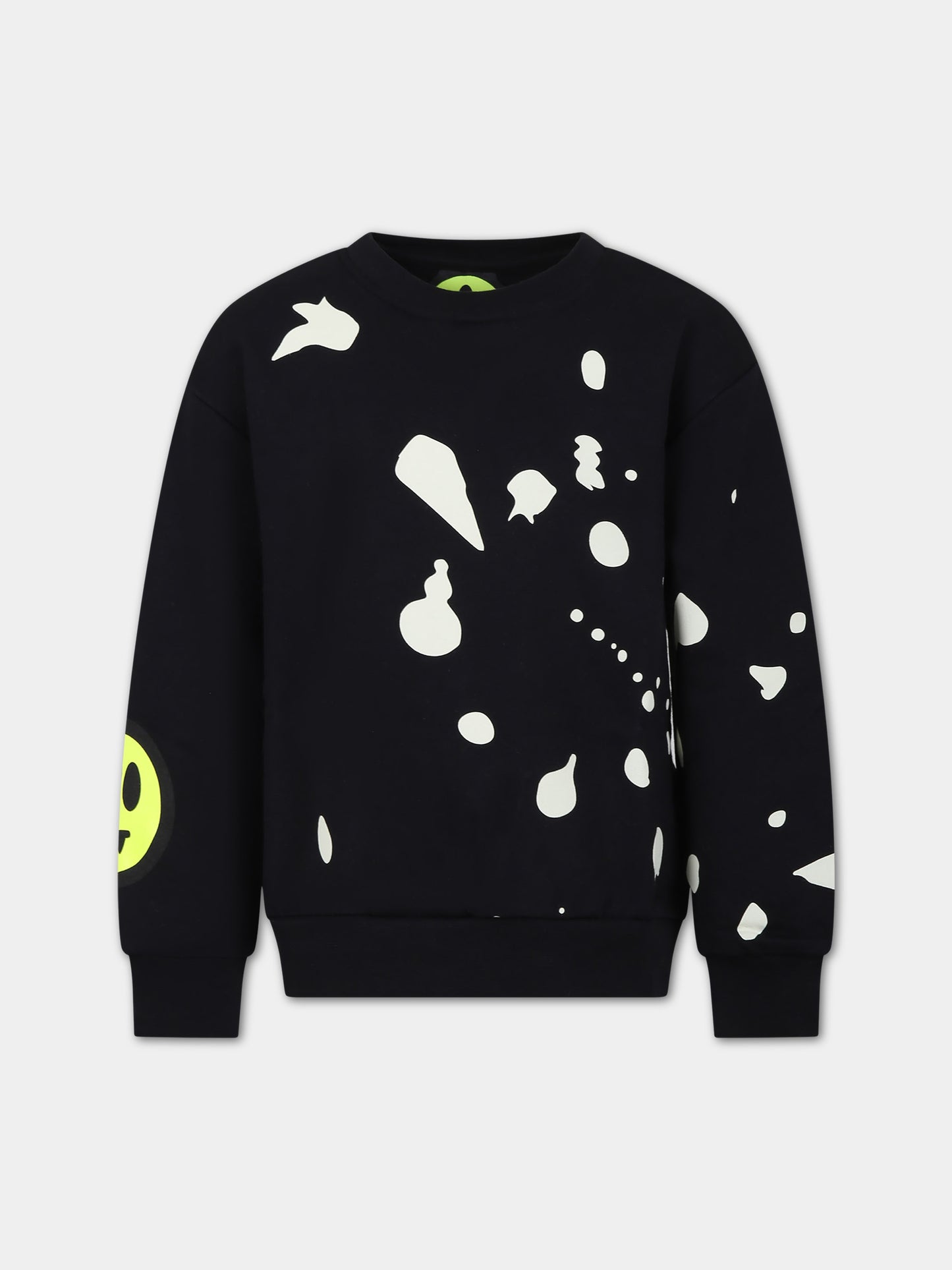 Felpa nera per bambini con logo,Barrow,F3BKJUSW040 110