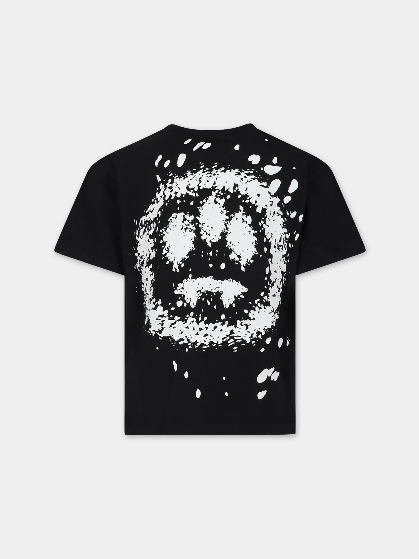 T-shirt nera per bambini con logo e smile,Barrow,F3BKJUTH041 110