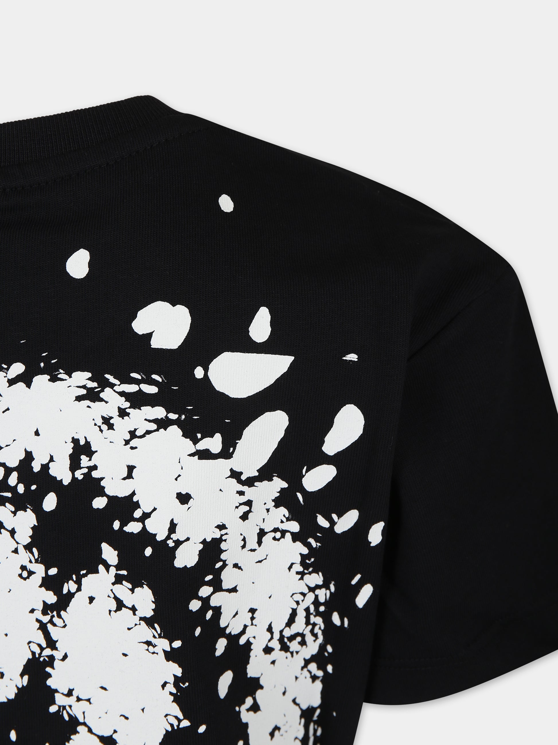 T-shirt nera per bambini con logo e smile,Barrow,F3BKJUTH041 110