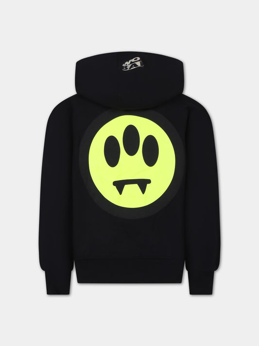 Felpa nera per bambini con logo e smile,Barrow,F3BKJUZH092 110