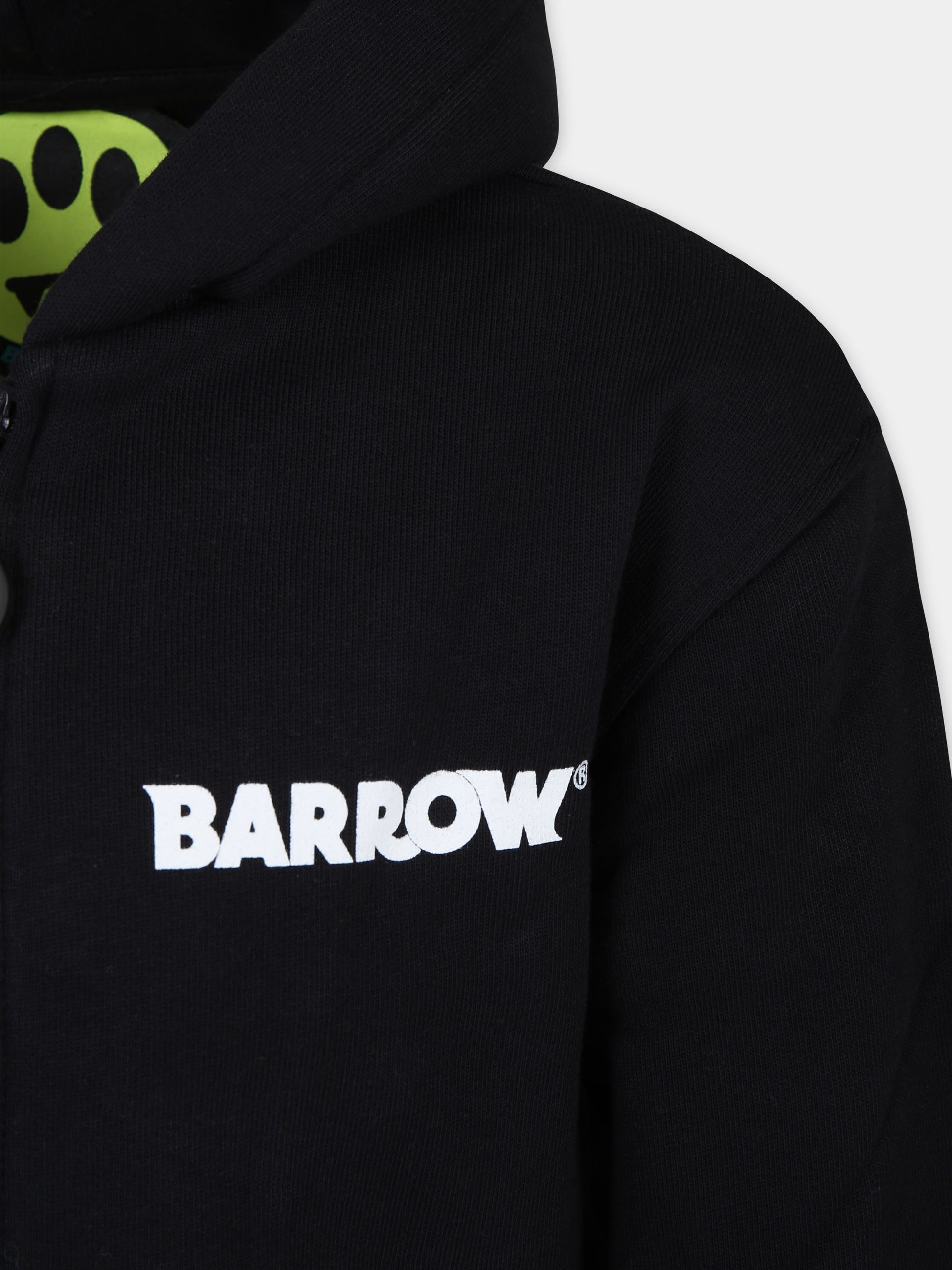 Felpa nera per bambini con logo e smile,Barrow,F3BKJUZH092 110