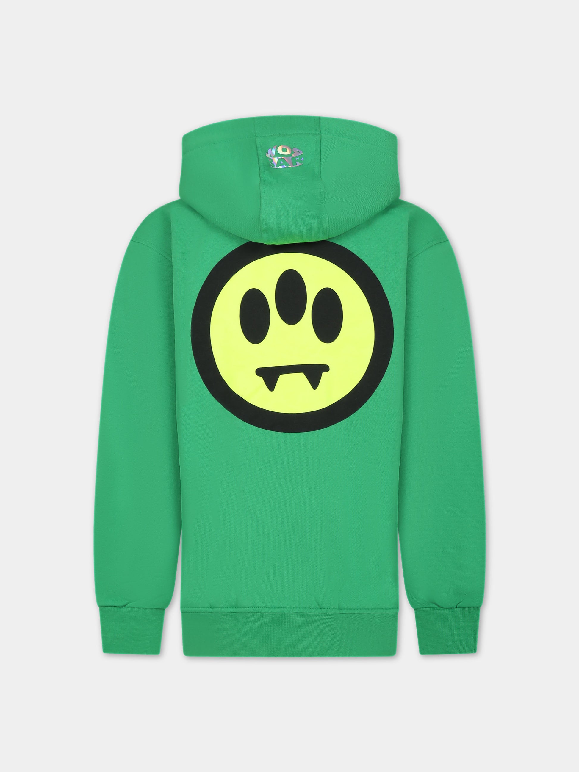 Felpa verde per bambini con logo e smile,Barrow,F3BKJUZH092 BW012