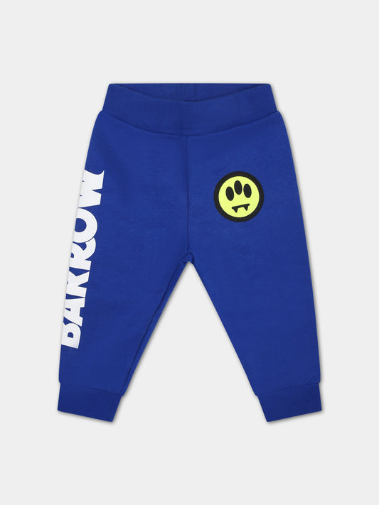 Pantaloni blu per neonati con logo,Barrow,F3BKUNFP129 BW013
