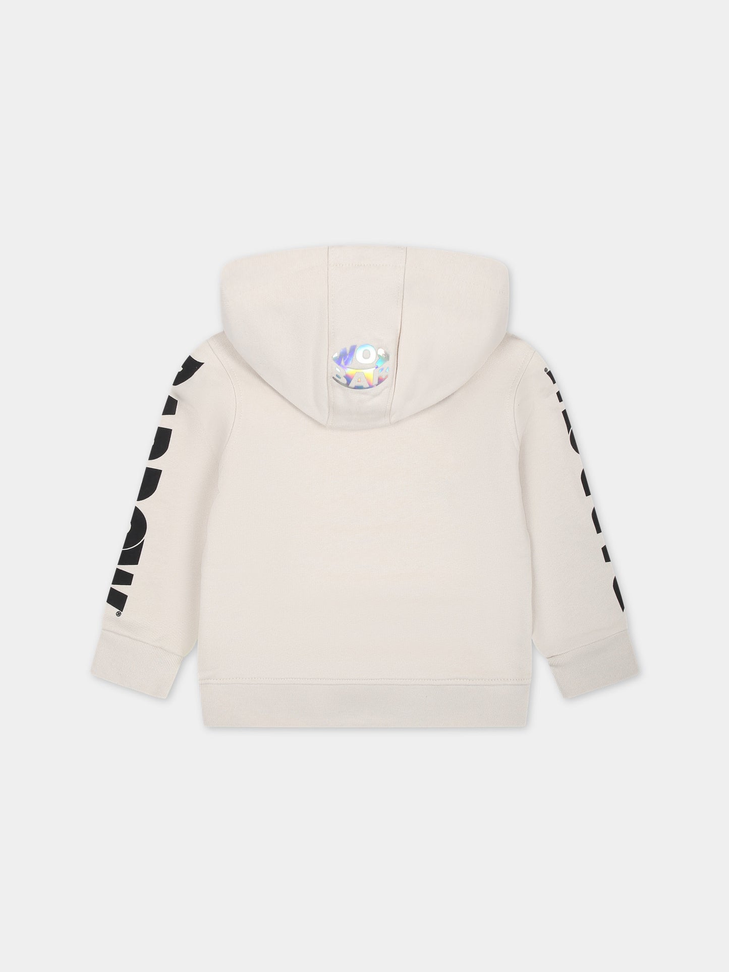 Felpa beige per neonati con logo,Barrow,F3BKUNHS127 BW009