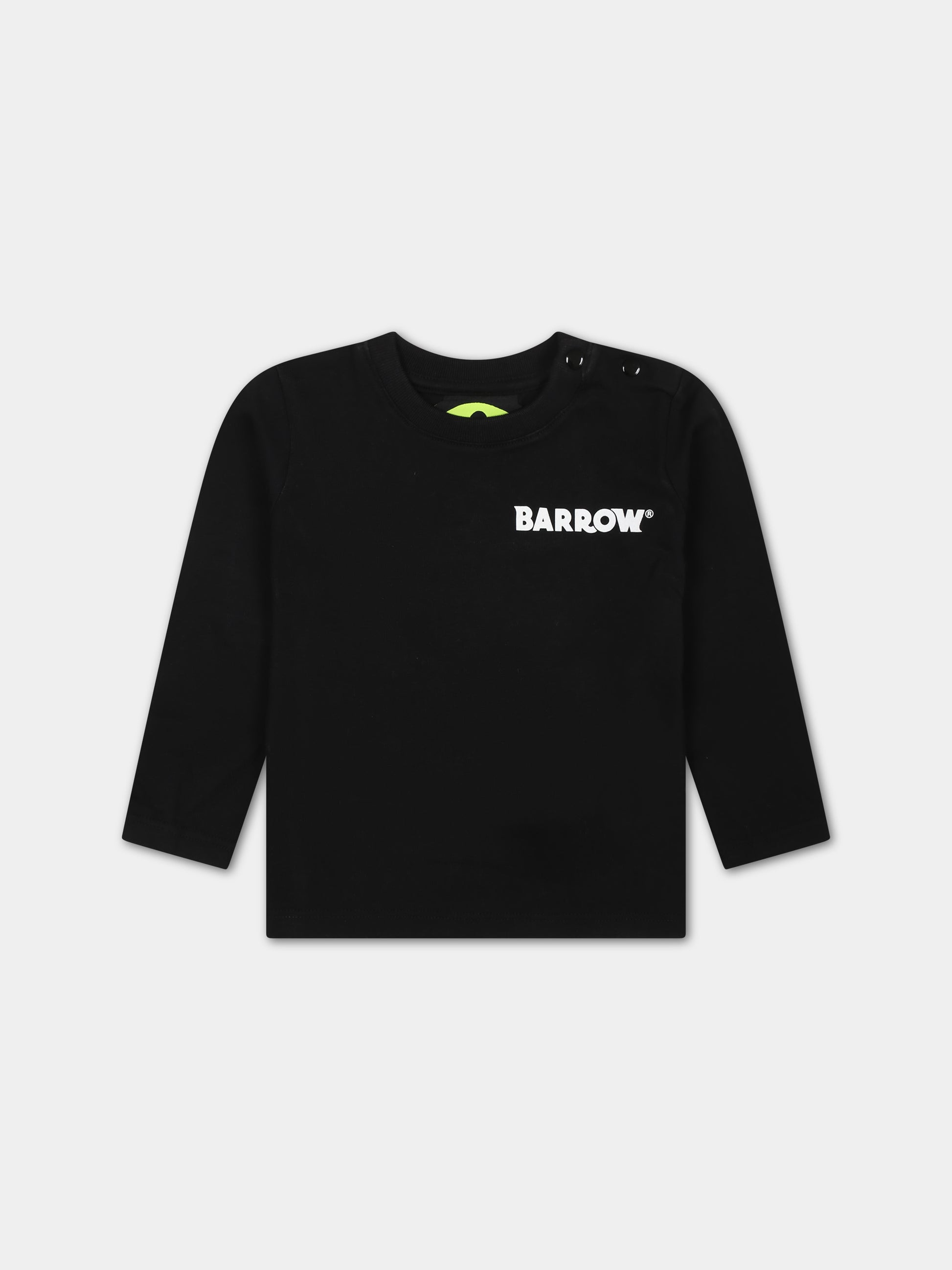 T-shirt nera per neonati con logo,Barrow,F3BKUNTH121 110