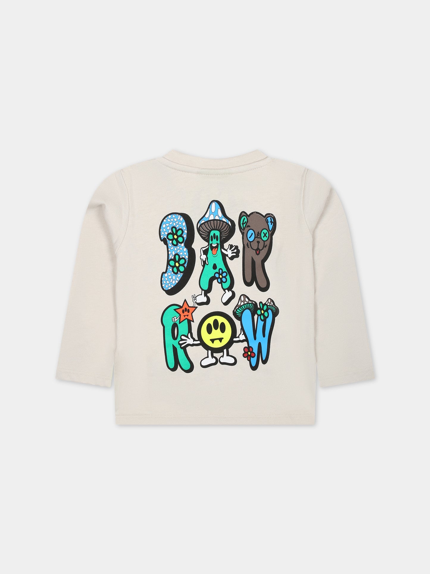 T-shirt beige per neonati con logo,Barrow,F3BKUNTH121 BW009