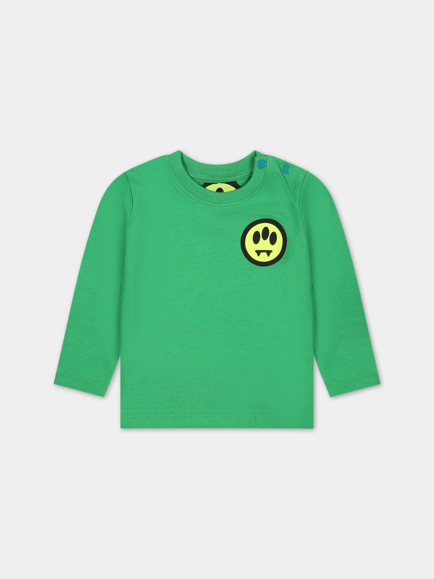 T-shirt verde per neonati con logo,Barrow,F3BKUNTH128 BW012