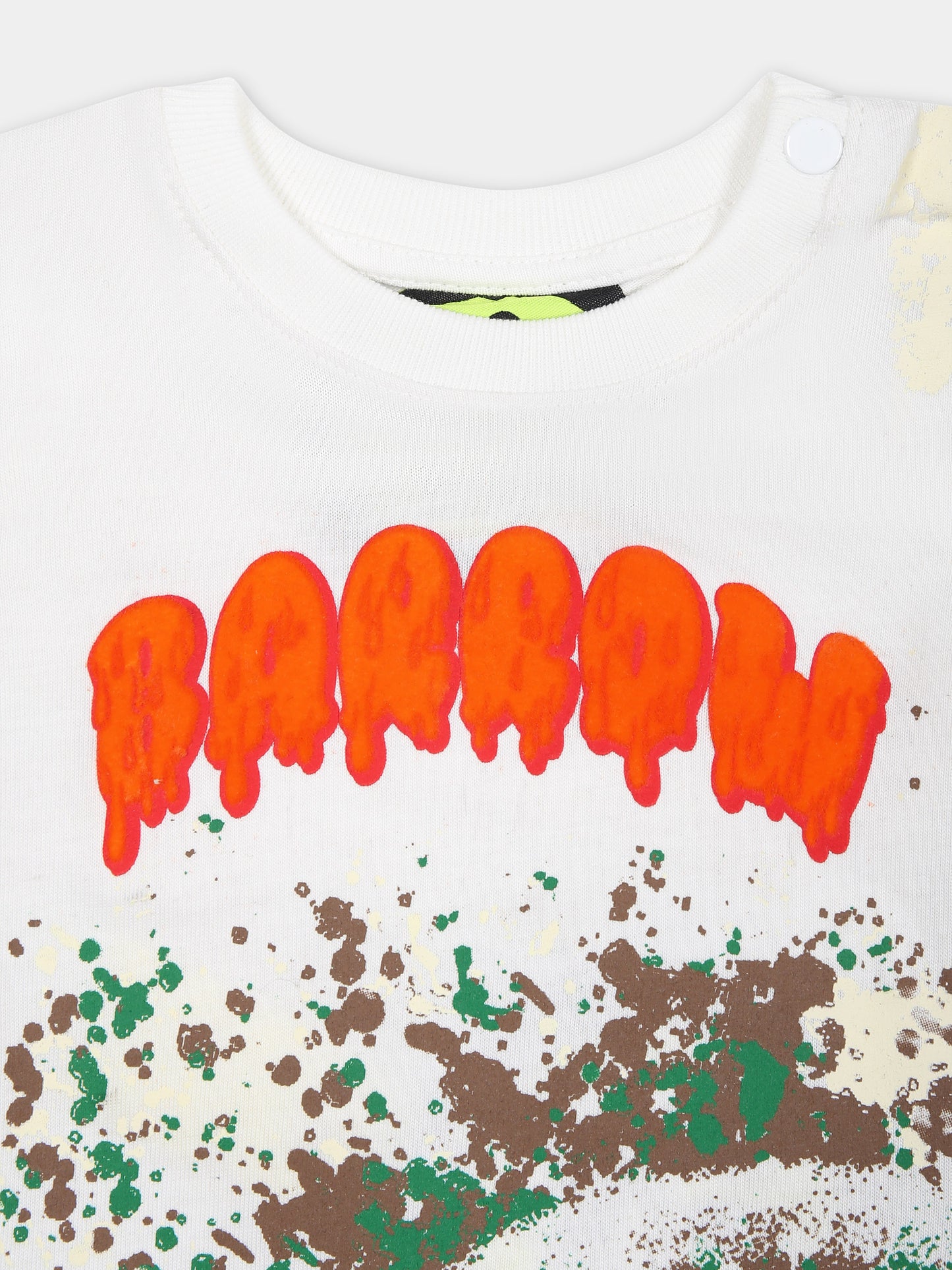 T-shirt bianca per neonato con logo,Barrow,F3BKUNTH133 002