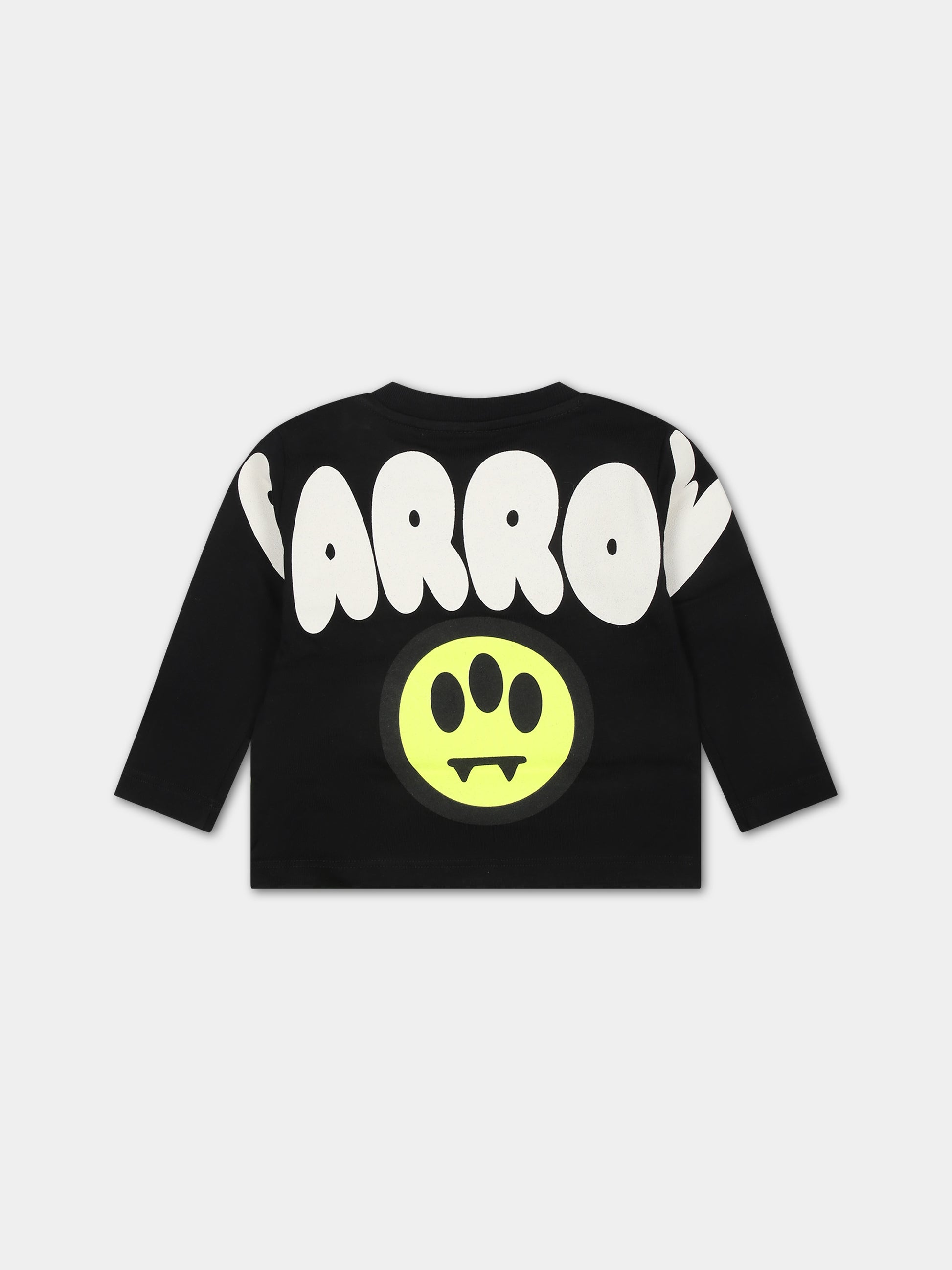 T-shirt nera per neonati con logo,Barrow,F3BKNGTH115 110