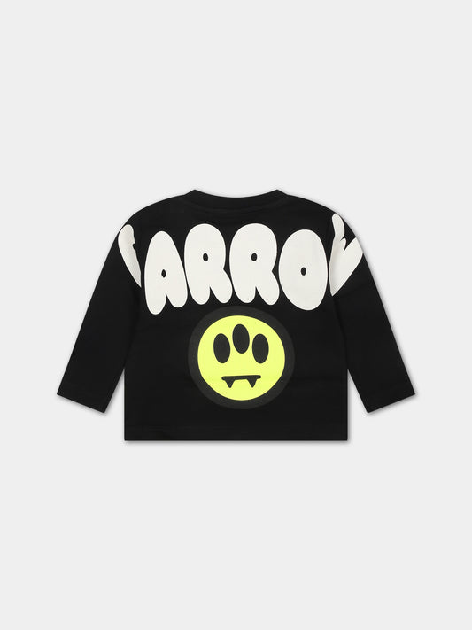 T-shirt nera per neonati con logo,Barrow,F3BKNGTH115 110