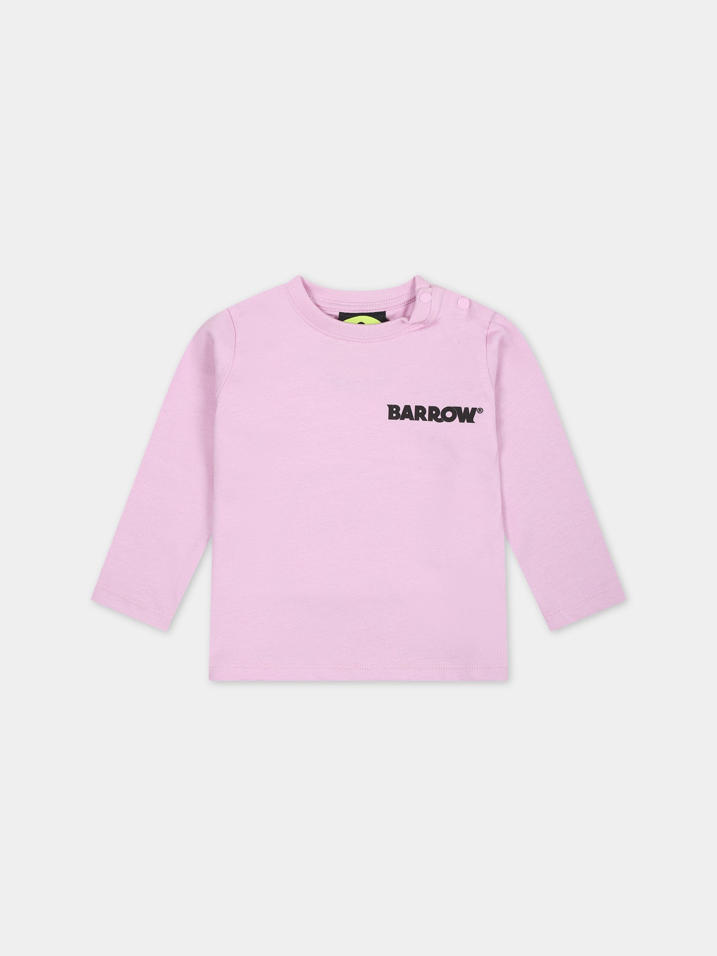 T-shirt rosa per neonata con logo,Barrow,F3BKNGTH115 BW014