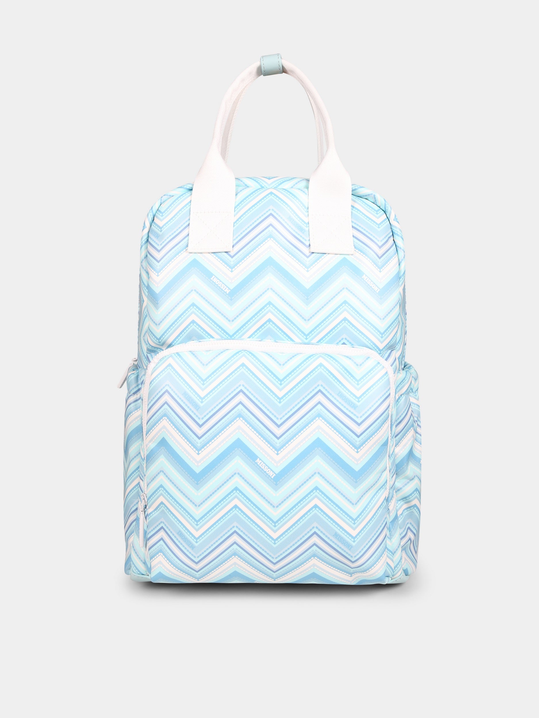 Borsa mamma celeste per neonato con motivo chevron,Missoni,MV0538 N0305 100CE