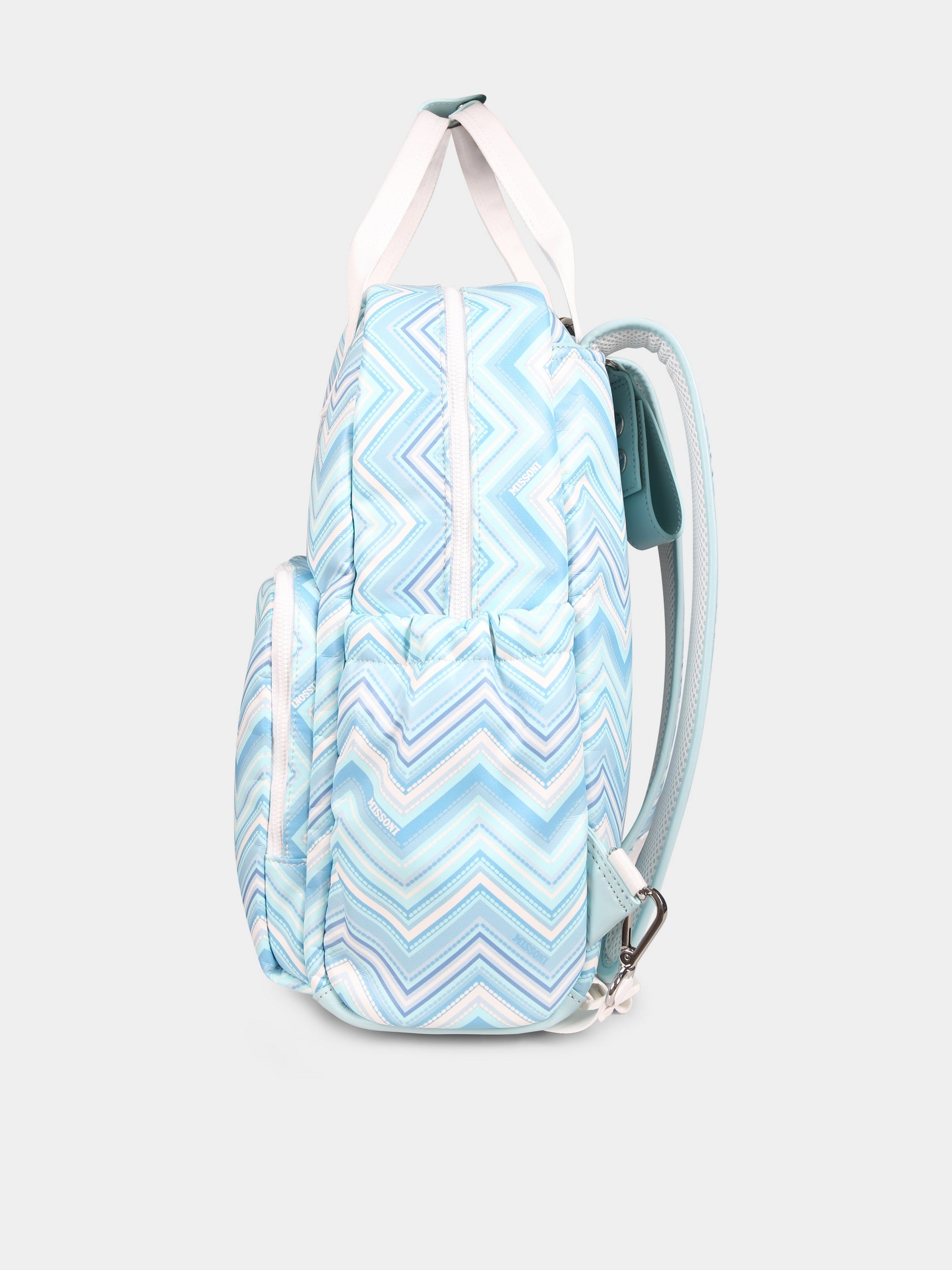 Borsa mamma celeste per neonato con motivo chevron,Missoni,MV0538 N0305 100CE