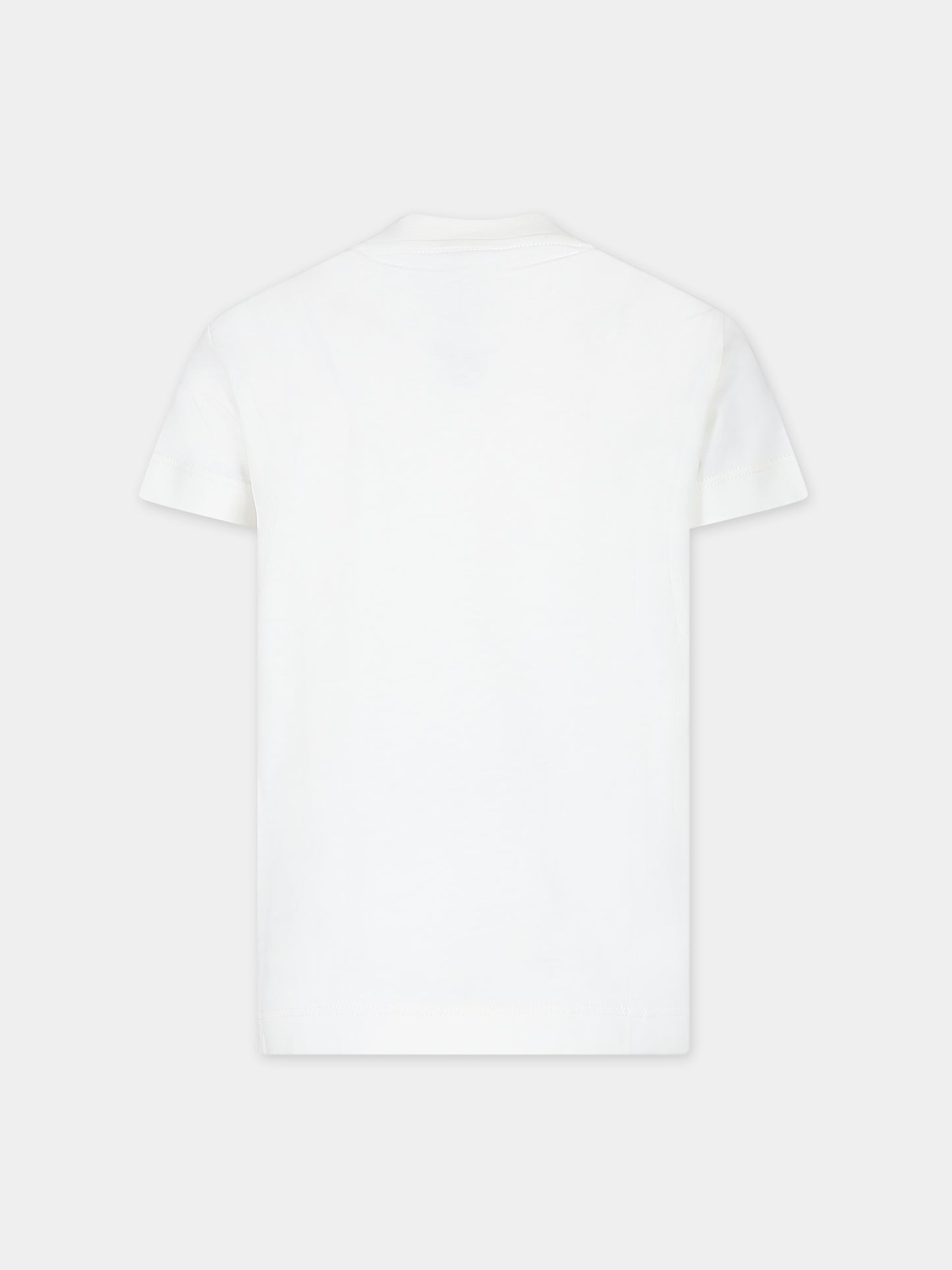 T-shirt bianca per bambini con logo Fendi,Fendi Kids,JUI159 7AJ F1PCP