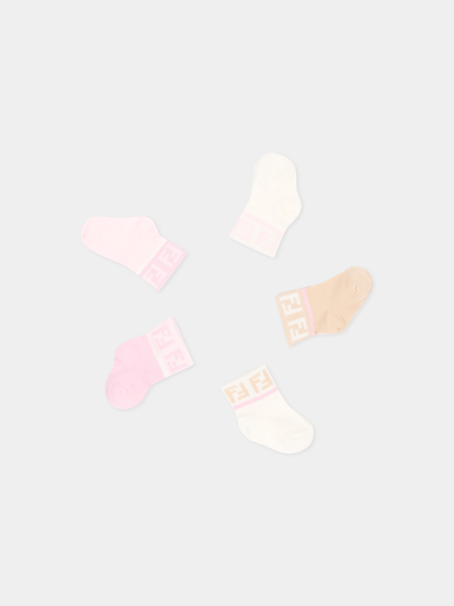 Ensemble chaussettes pour bébé fille avec double F